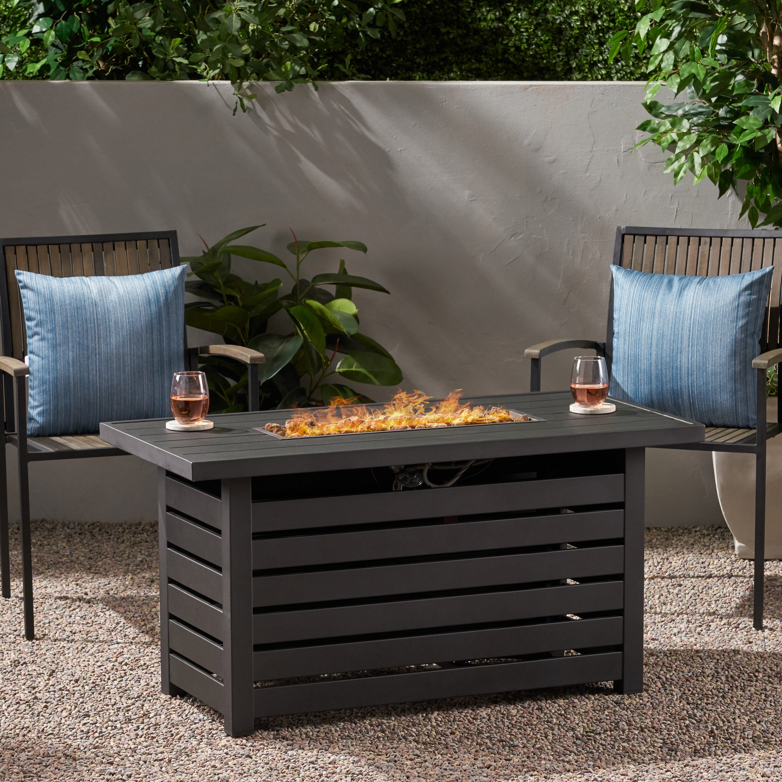 RECTANGULAR IRON FIRE PIT - 30 000BTU--1