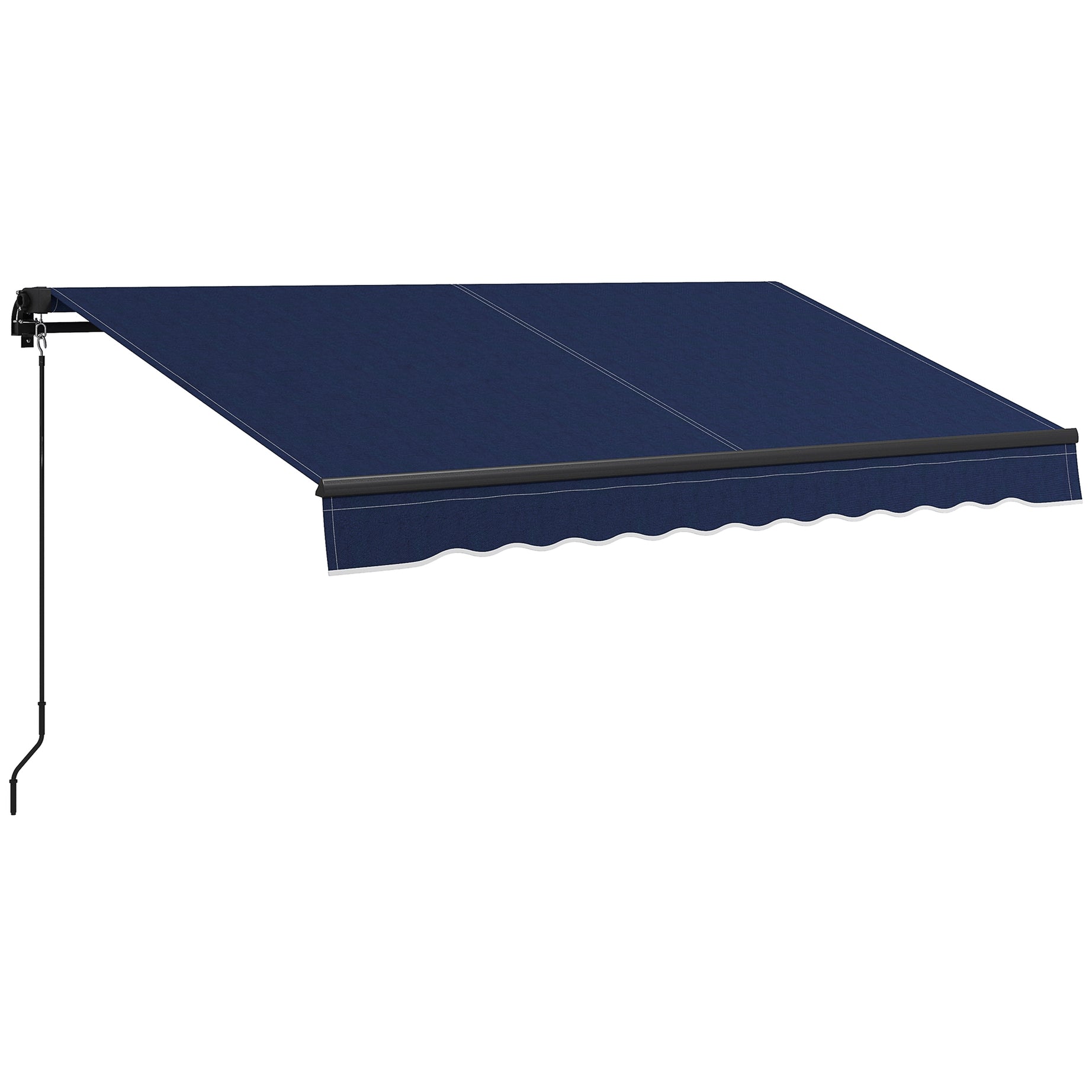 Outsunny 10' x 8' Retractable Awning, Patio Awning Sunshade Shelter with Manual Crank Handle, 280gsm UV Resistant Fabric and Aluminum Frame for Deck, Balcony, Yard, Blue--1