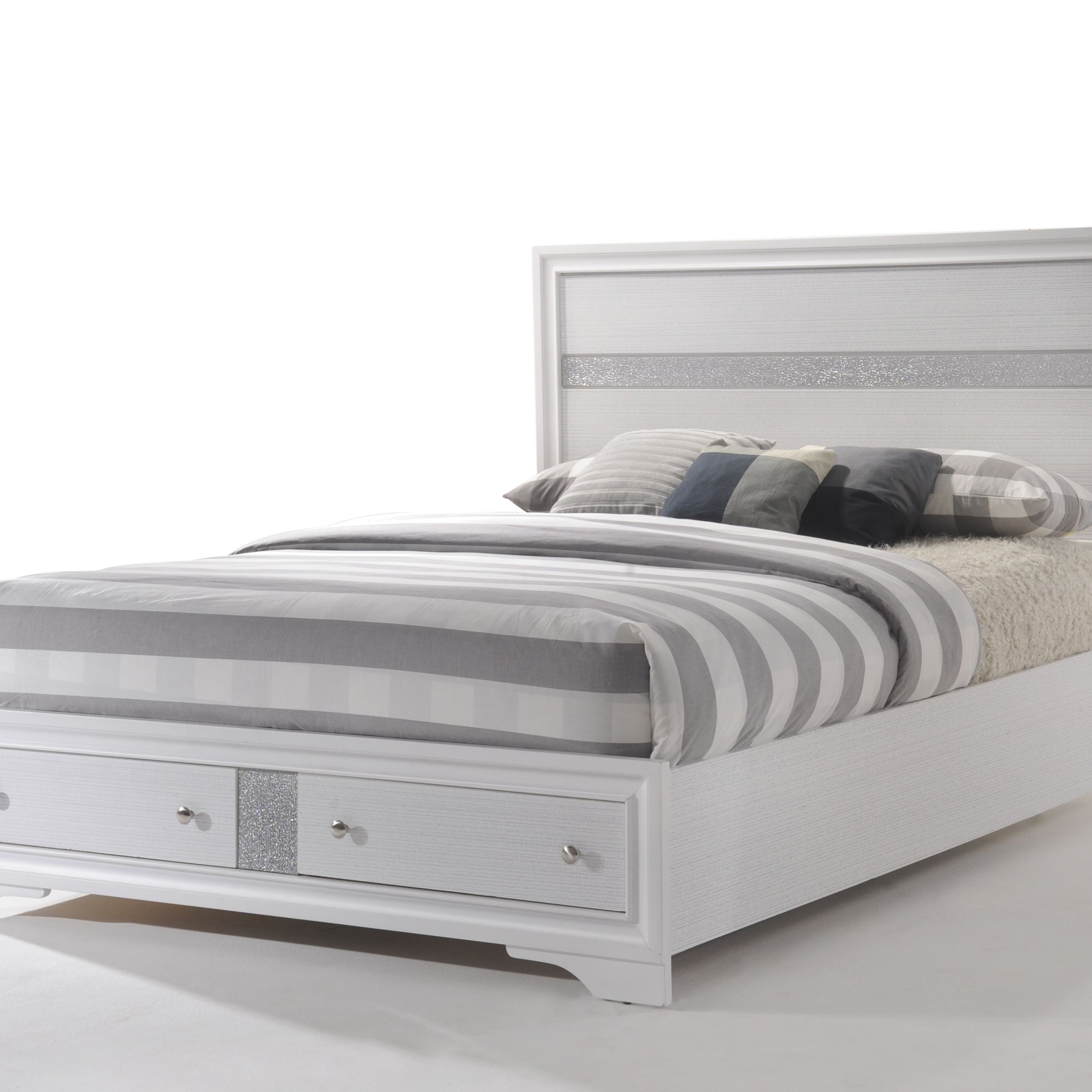 White Queen Bed with Storage--1