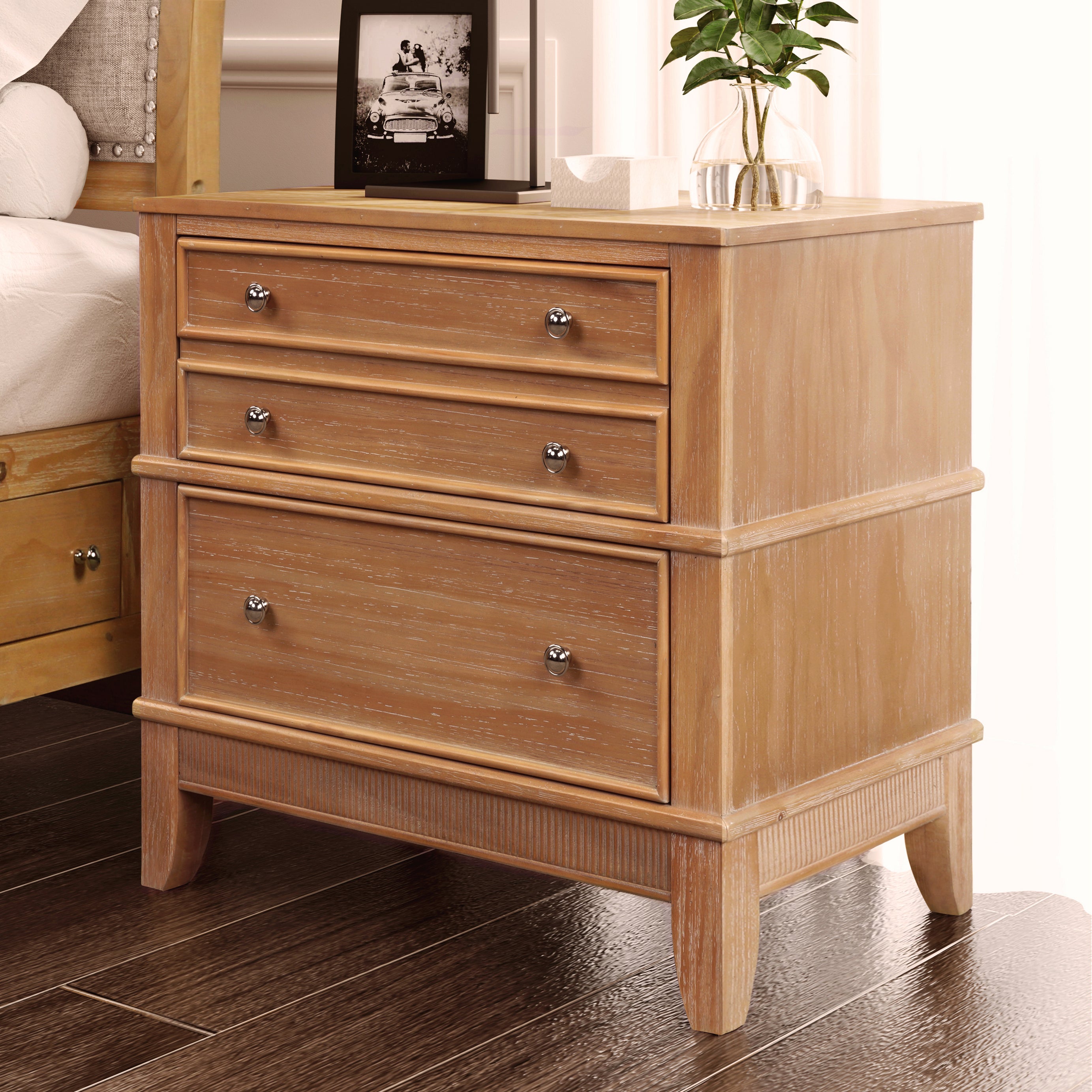 Hazel 3-Drawer Hazel 3-Drawer Side Table for Living Room, Hallway, Entryway(Old SKU:WF195778AAD)--1