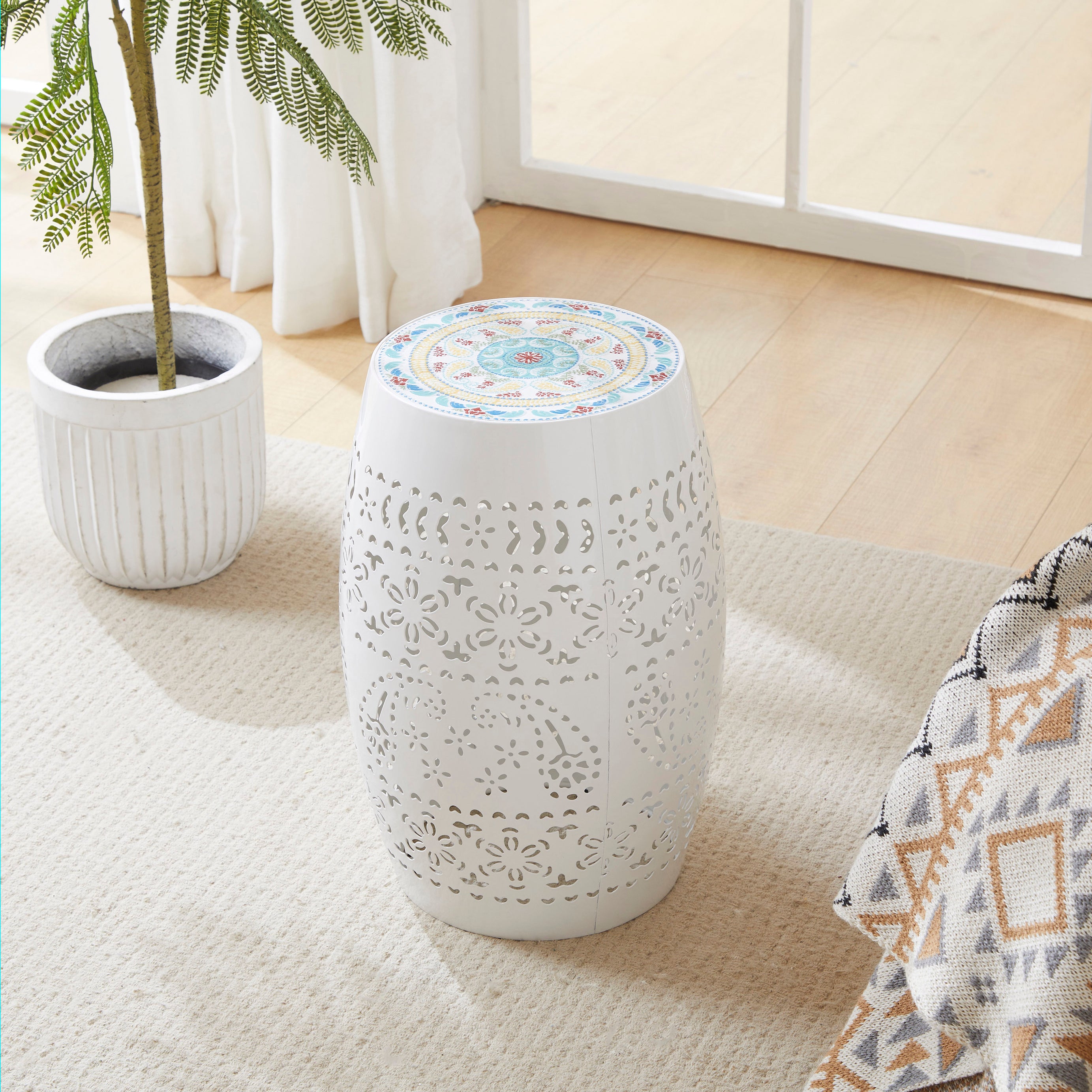 LILAC 12" SIDE TABLE -WHITE--1