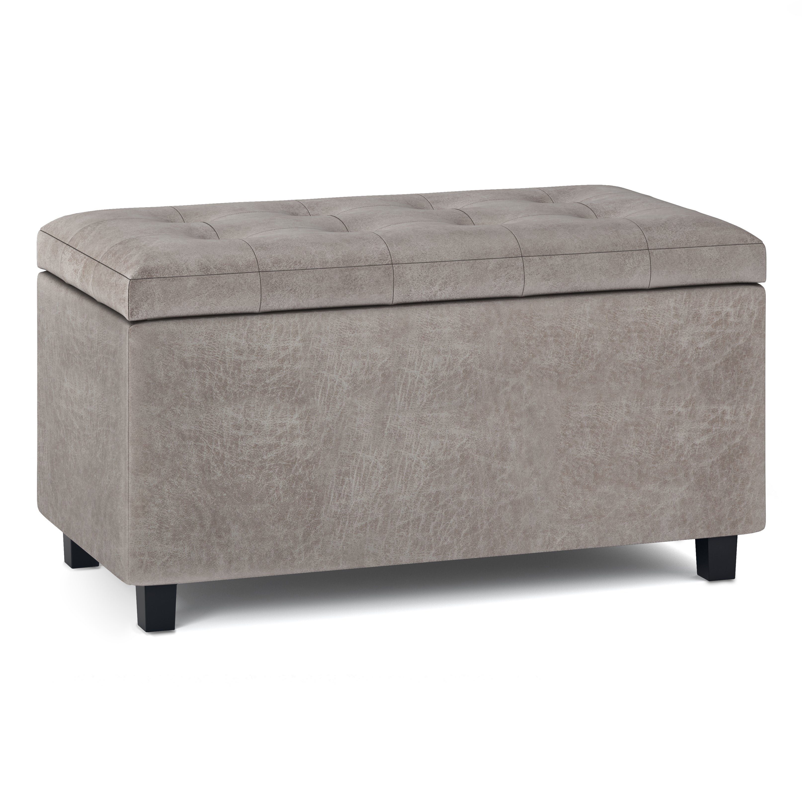 Cosmopolitan - Storage Ottoman - Distressed Grey Taupe--1