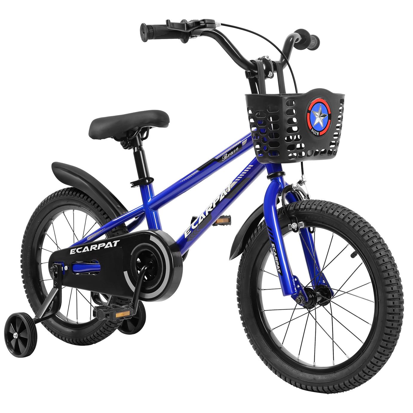 C14111A Kids Bike 14 inch for Boys & Girls with Training Wheels, Freestyle Kids' Bicycle with Bell,Basket and fender.--1