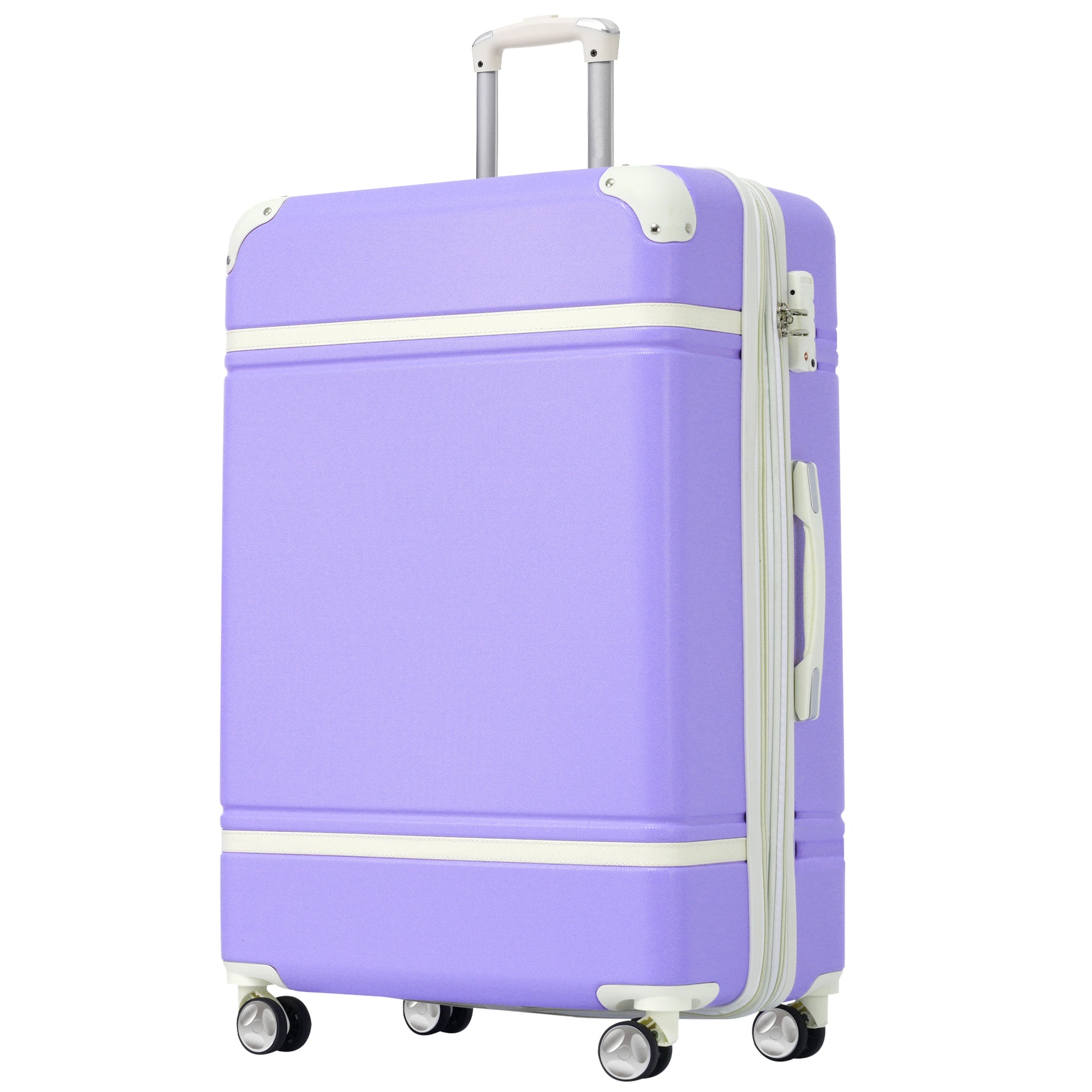 Hardshell Luggage with TSA lock , 28" Expandable Lightweight Suitcase with Spinner Wheels, Single Vintage Luggage,Purple--1