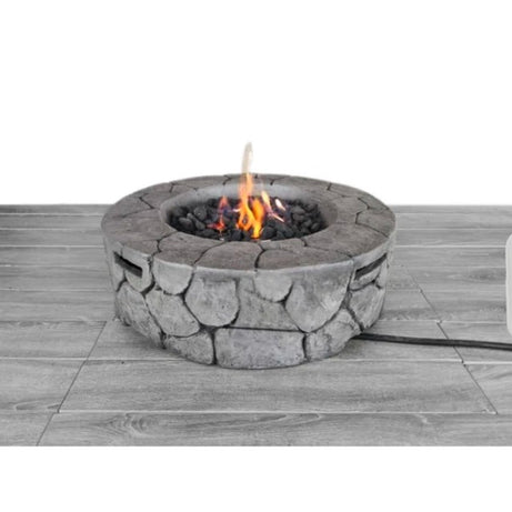 living Source International 9'' H x 28'' W Fiber Reinforced Concrete Outdoor Fire pit--1