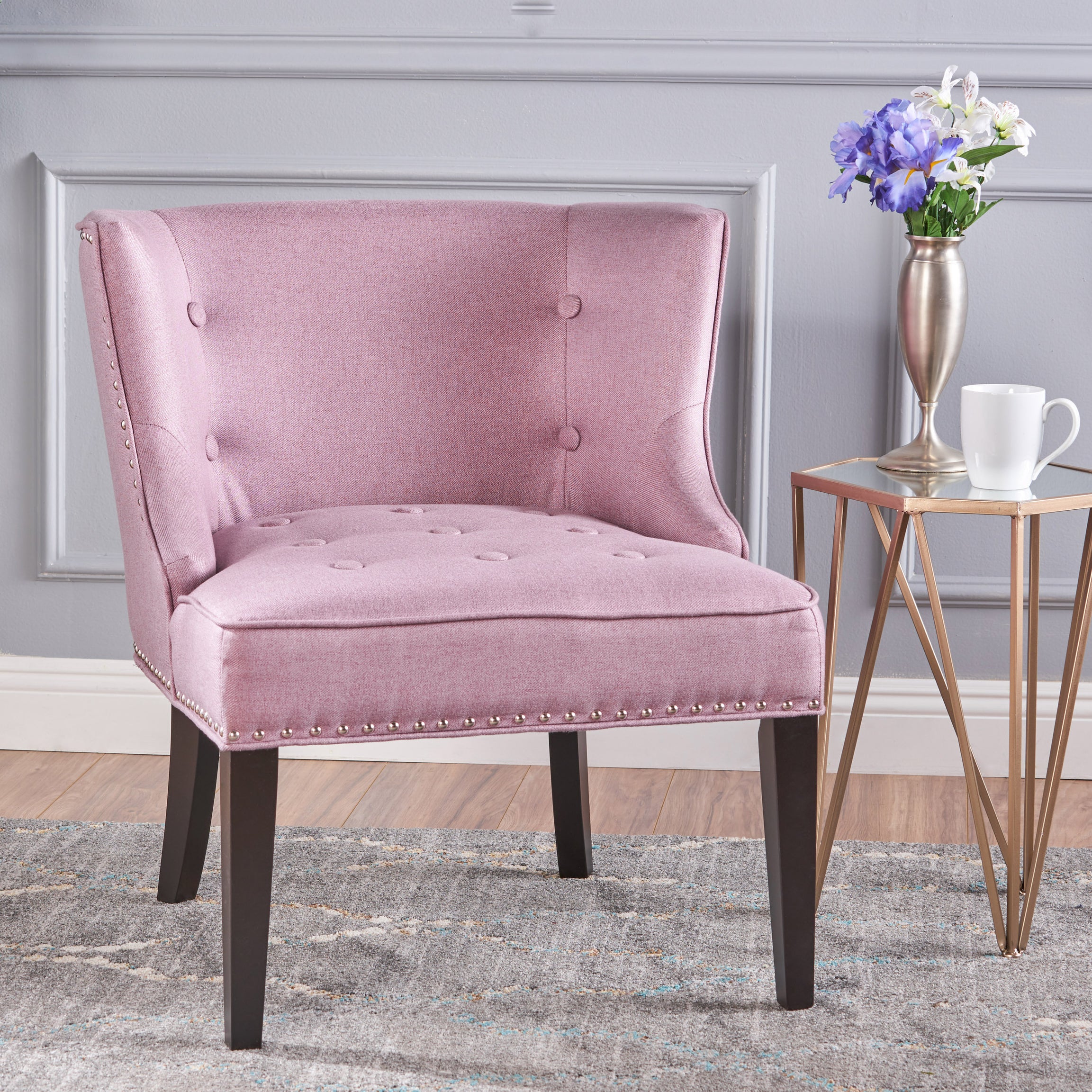 Fabric Occaisional Chair, Lavender Purple--1