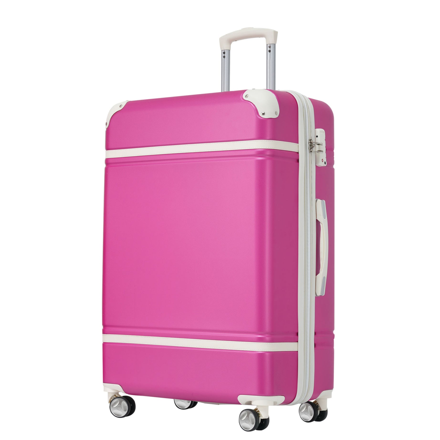 24 IN Luggage 1 Piece with TSA lock , Expandable Lightweight Suitcase Spinner Wheels, Vintage Luggage,Pink (Change to New sku:N732P171621H)--1