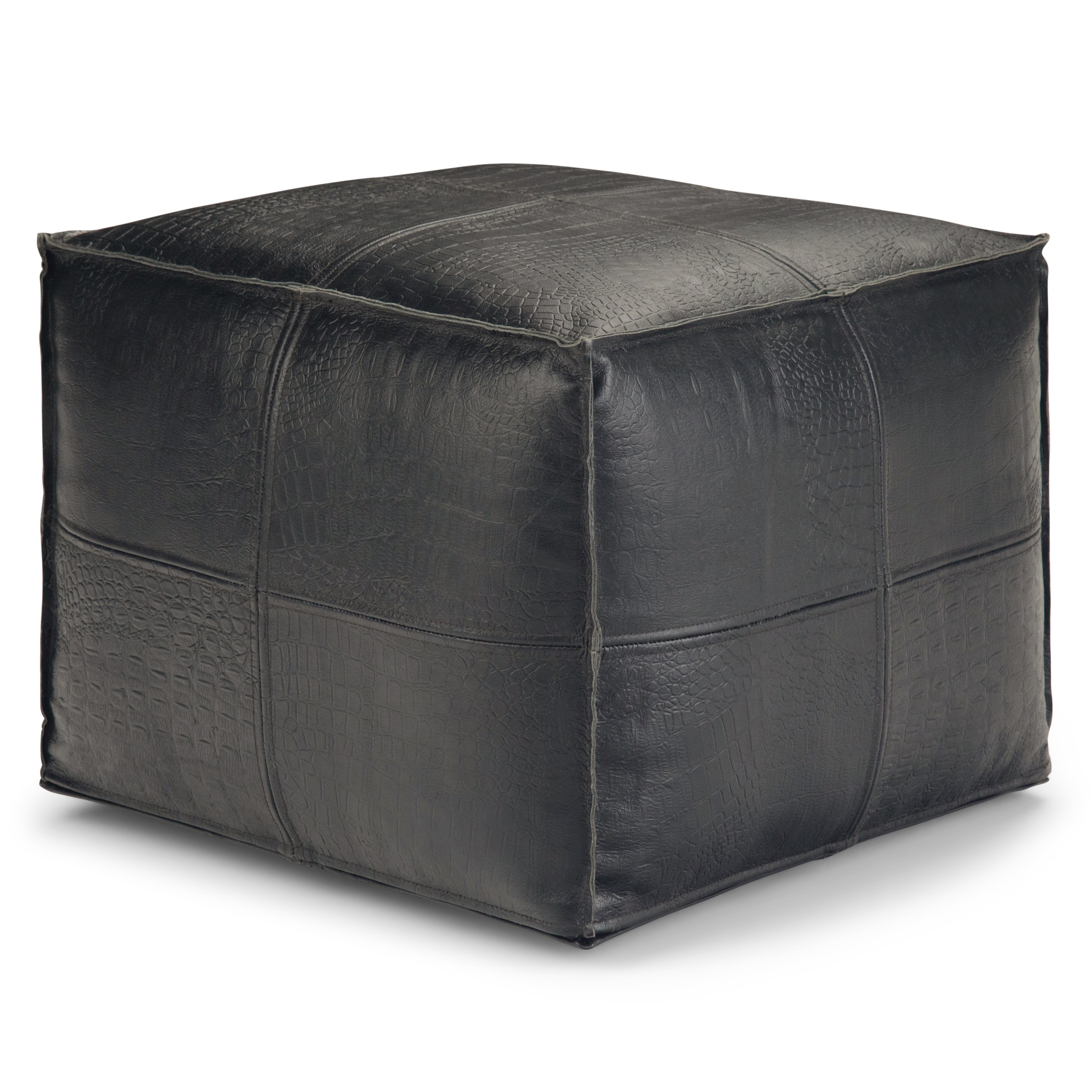 Bowen - Square Pouf - Black--1