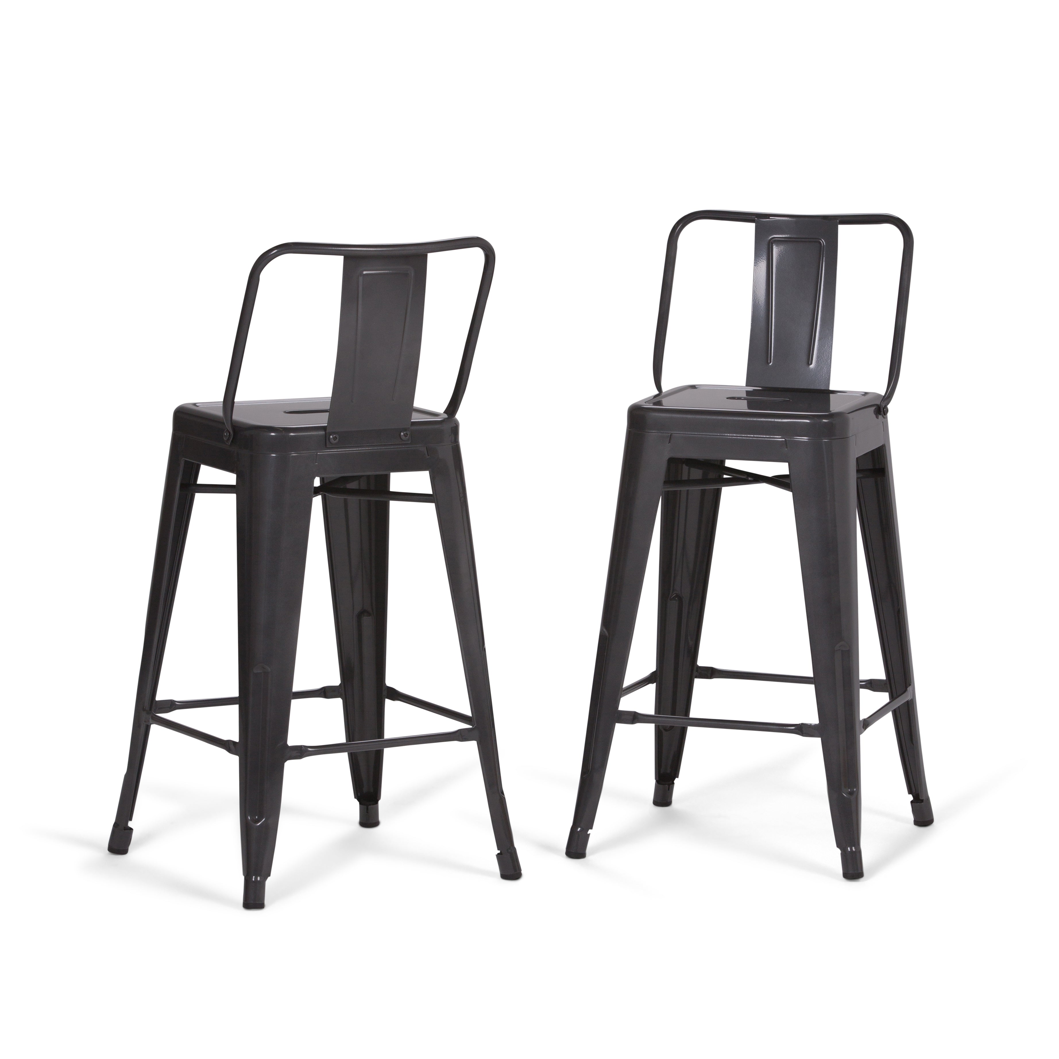 Rayne - 24" Metal Counter Height Stool (Set of 2) - Grey--1