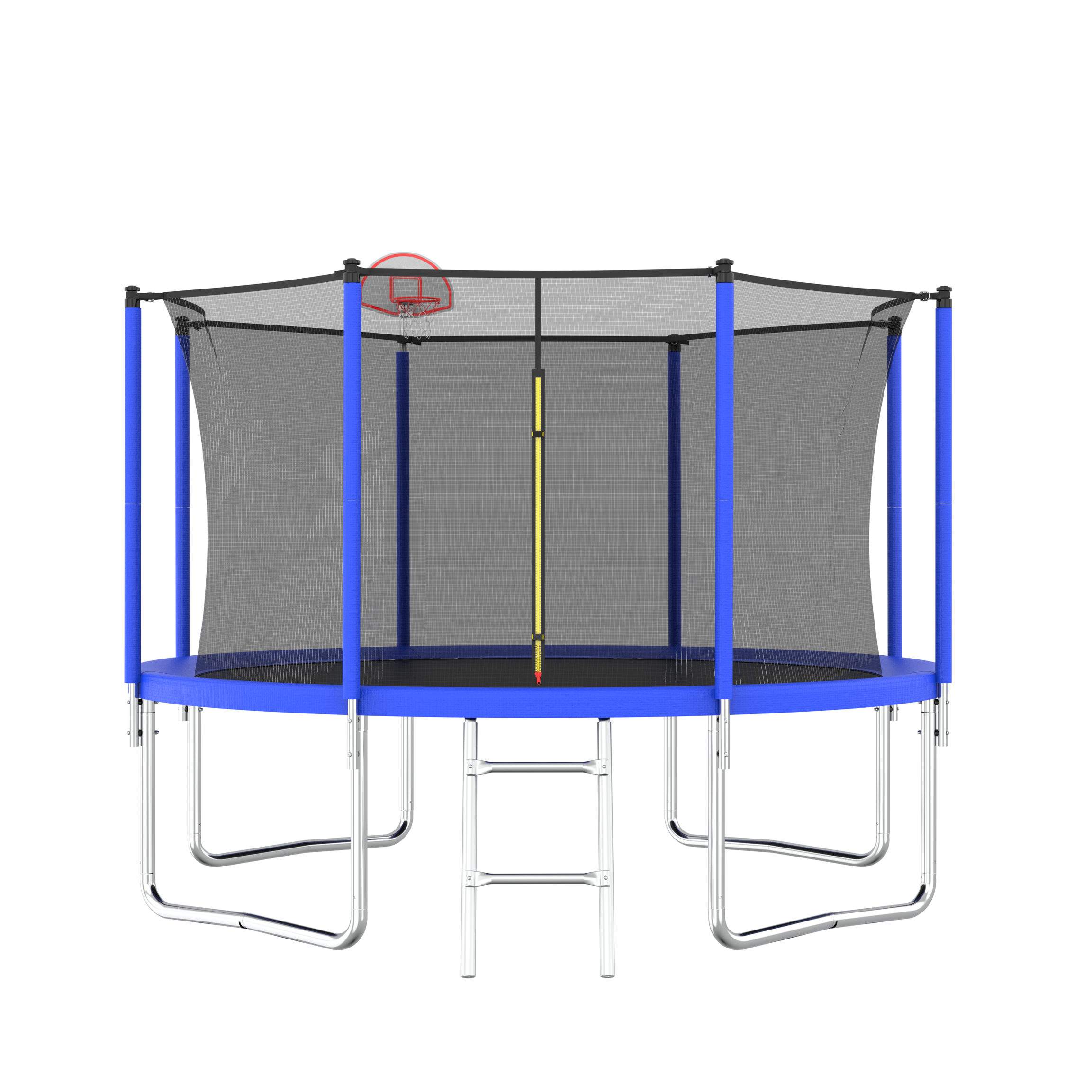 12FT Trampoline for Kids & Adults with Basketball Hoop and Ball ,Recreational Trampolines with Safety Enclosure for Back Yard Outdoor--1