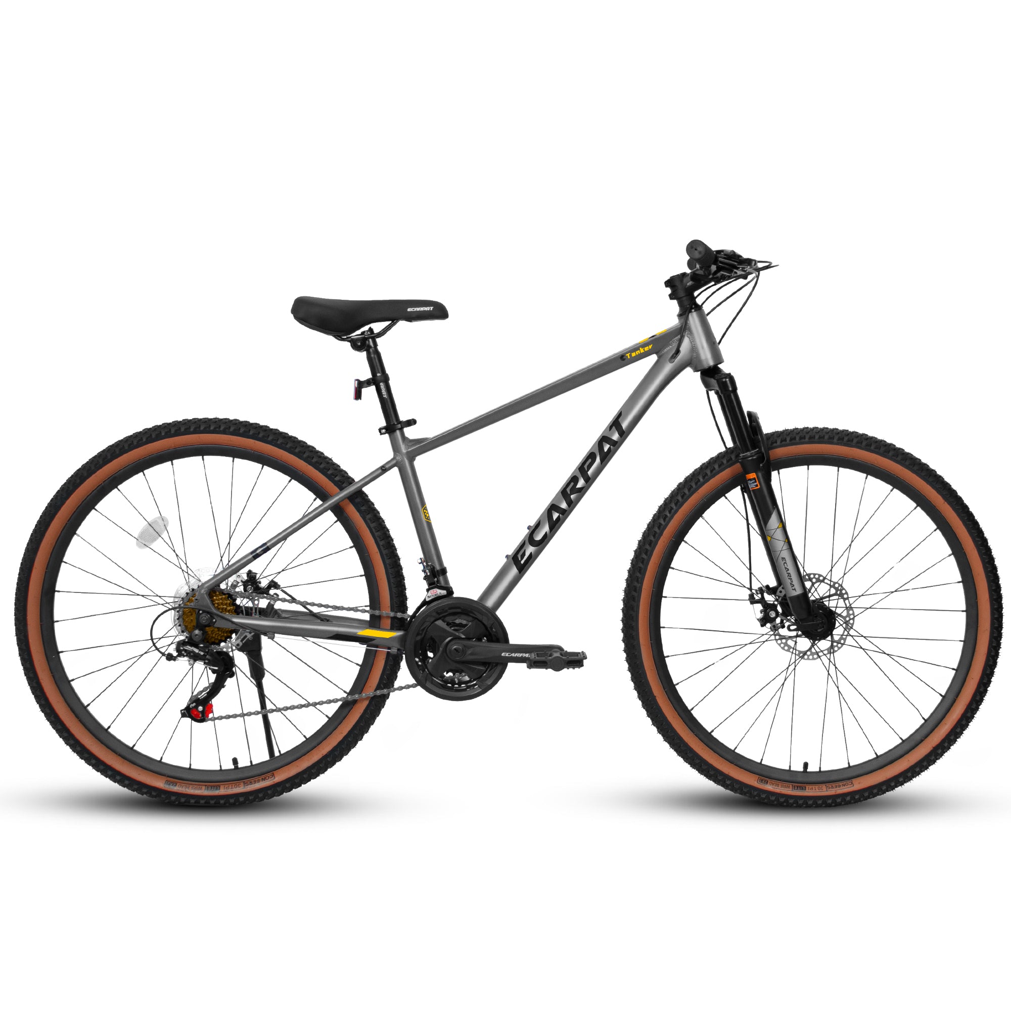 A27312 Ecarpat Mountain Bike 27 Inch Wheels, 21-Speed Mens Womens Trail Commuter City Mountain Bike, Aluminium Frame Disc Brakes Thumb Shifter Front Fork Bicycles--1