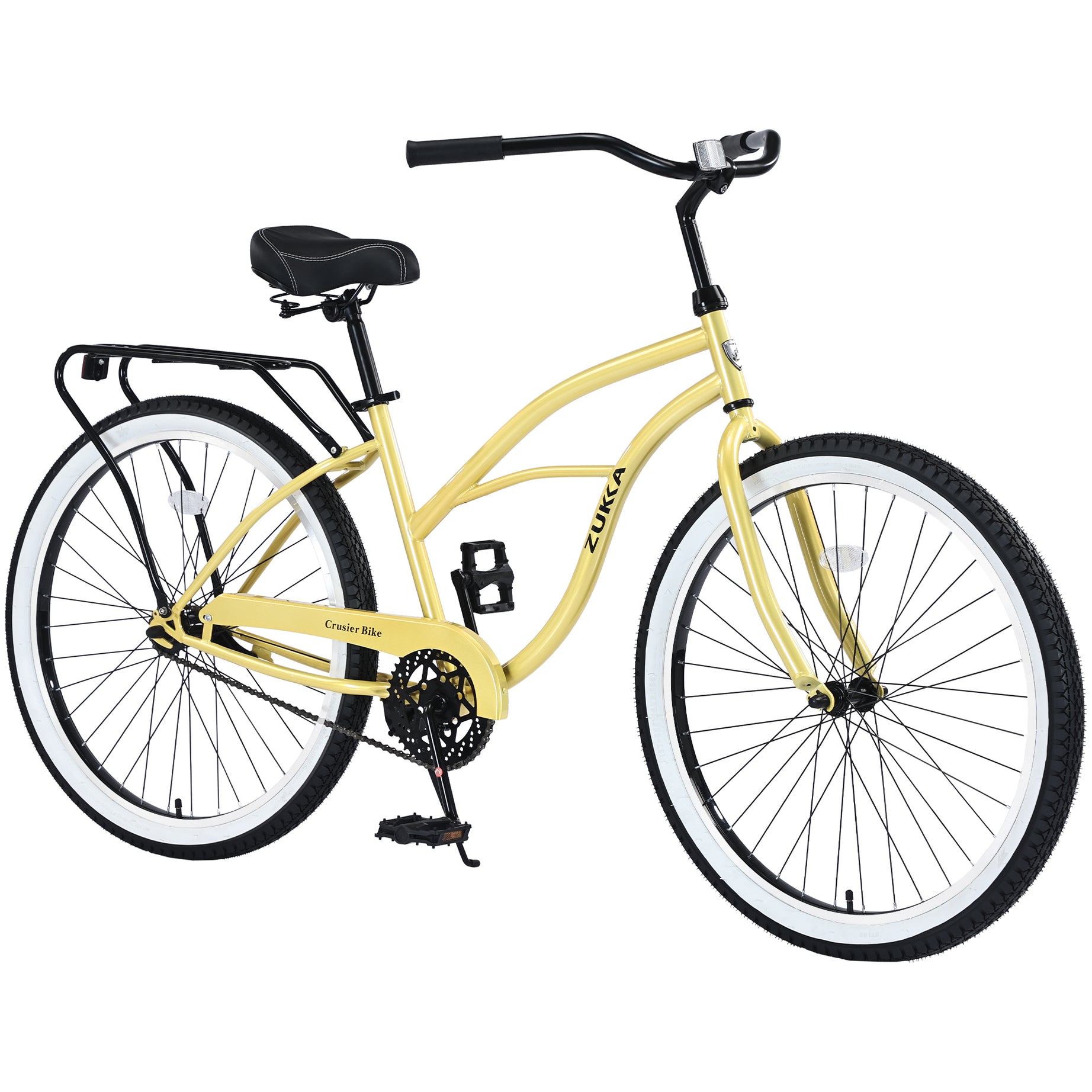 Single Speed Bicycles 26"Inch,Steel Frame, Wide Wheels for Stability, Rear Coaster Brakes,Multiple Colors Women's Beach Cruiser Bike--1