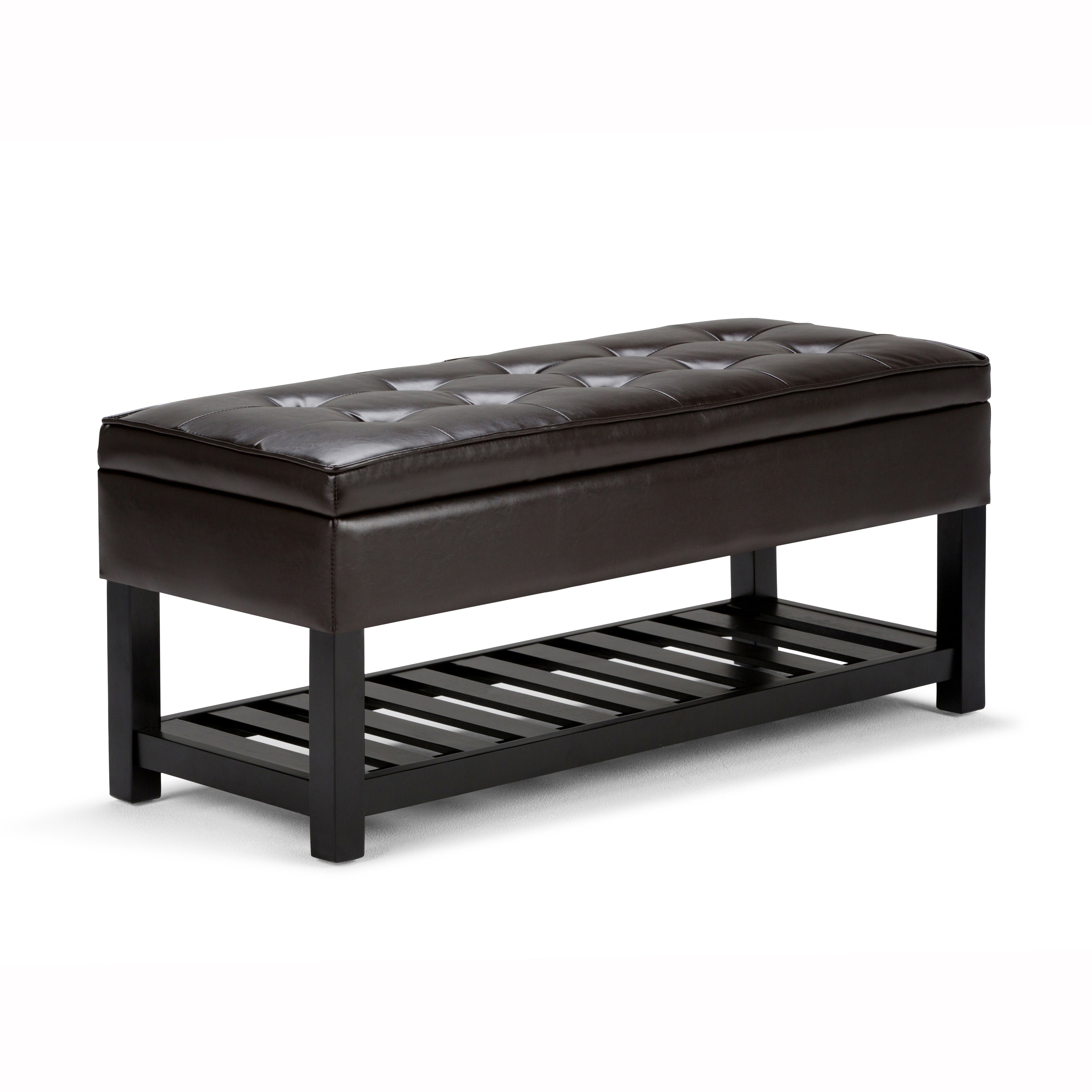 Cosmopolitan - Storage Ottoman Bench with Open Bottom - Tanners Brown--1