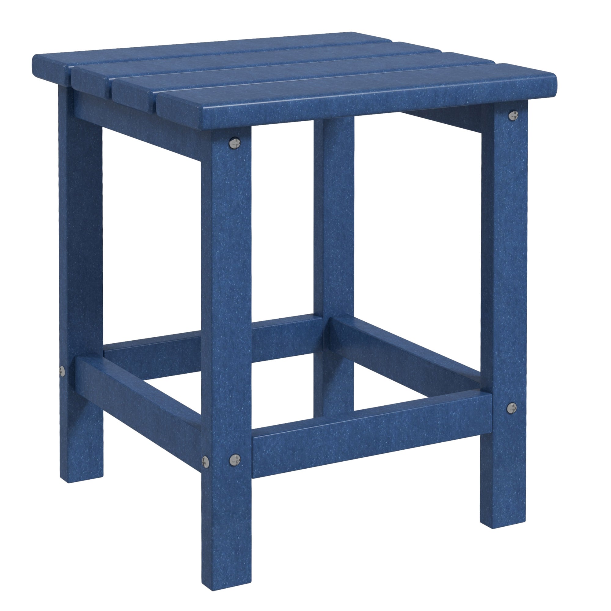 Outsunny Adirondack Side Table, Square Patio End Table, Weather Resistant 15" Outdoor HDPE Table for Porch, Pool, Balcony, Blue--1