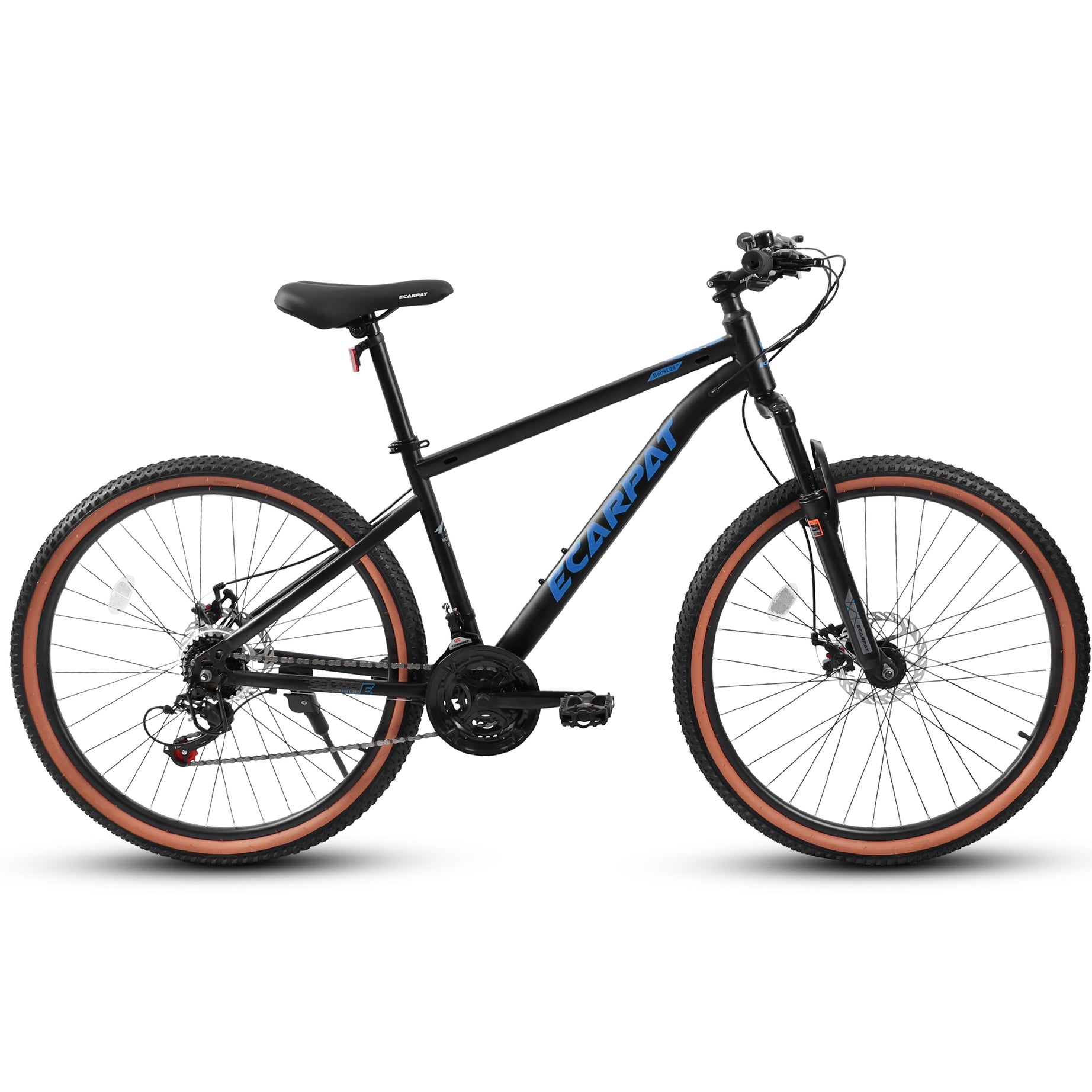 A24301 Ecarpat Mountain Bike 24 Inch Wheels, 21-Speed Mens Womens Trail Commuter City Mountain Bike, Carbon steel Frame Disc Brakes Thumb Shifter Front Fork Bicycles--1