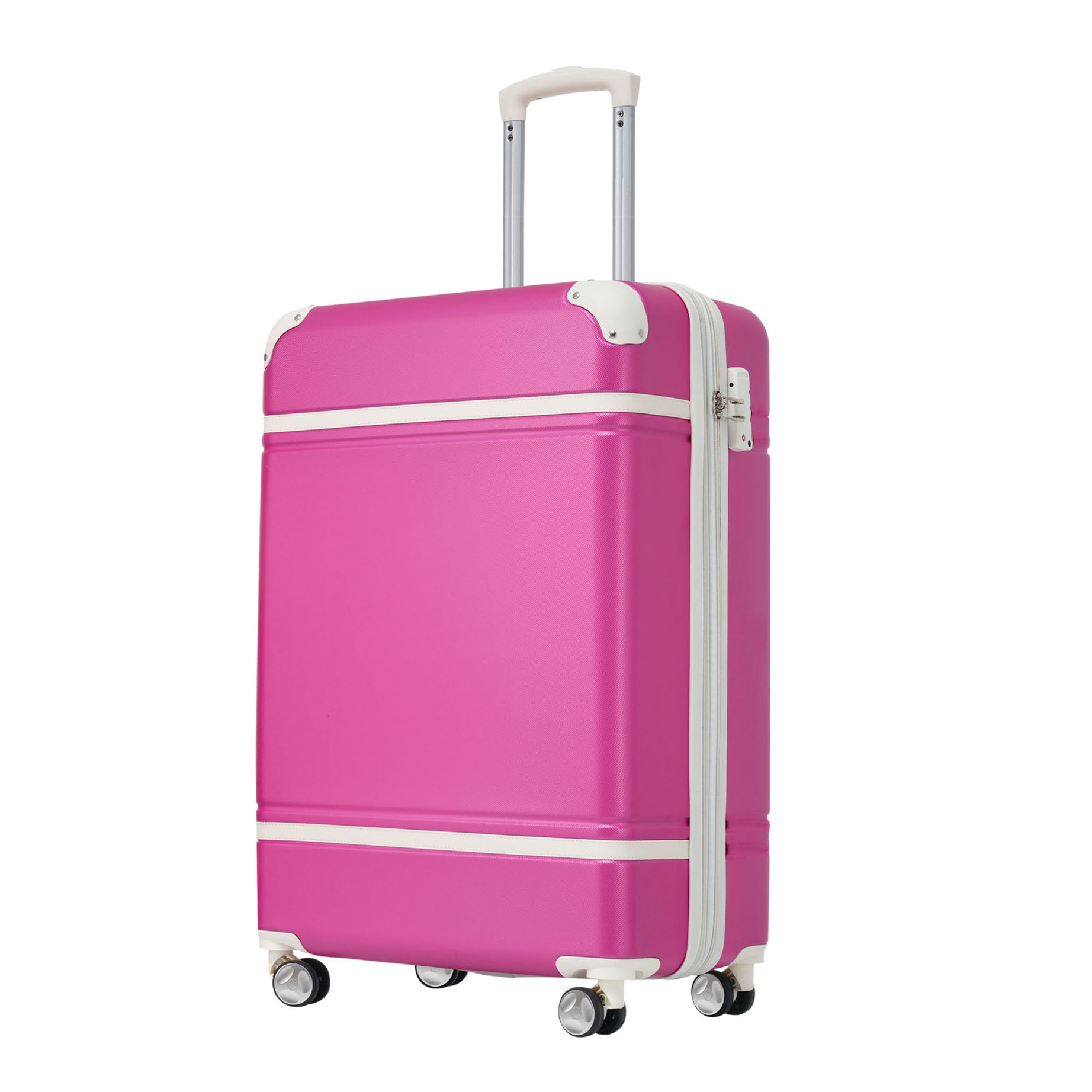 20 IN Luggage 1 Piece with TSA lock , Lightweight Suitcase Spinner Wheels,Carry on Vintage Luggage,Pink--1