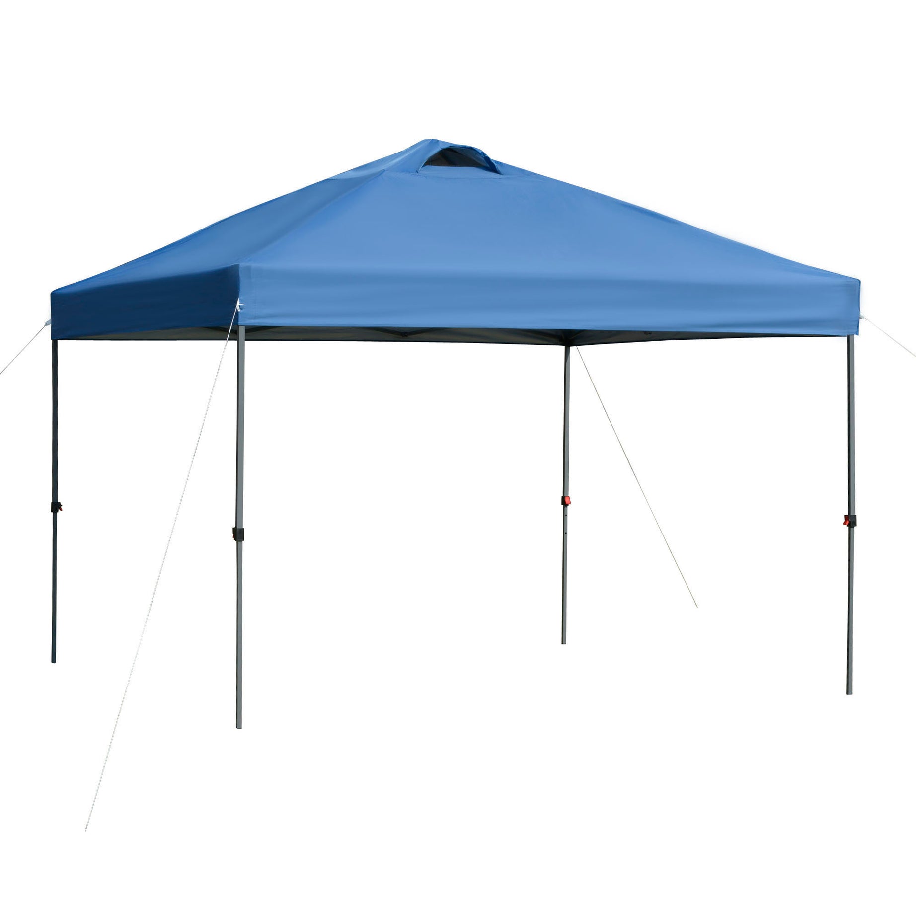 Outsunny 10' x 10' Pop Up Canopy Tent, Instant Sun Shelter with 3-Level Adjustable Height, Top Vents and Wheeled Carry Bag for Outdoor, Garden, Patio, Blue--1