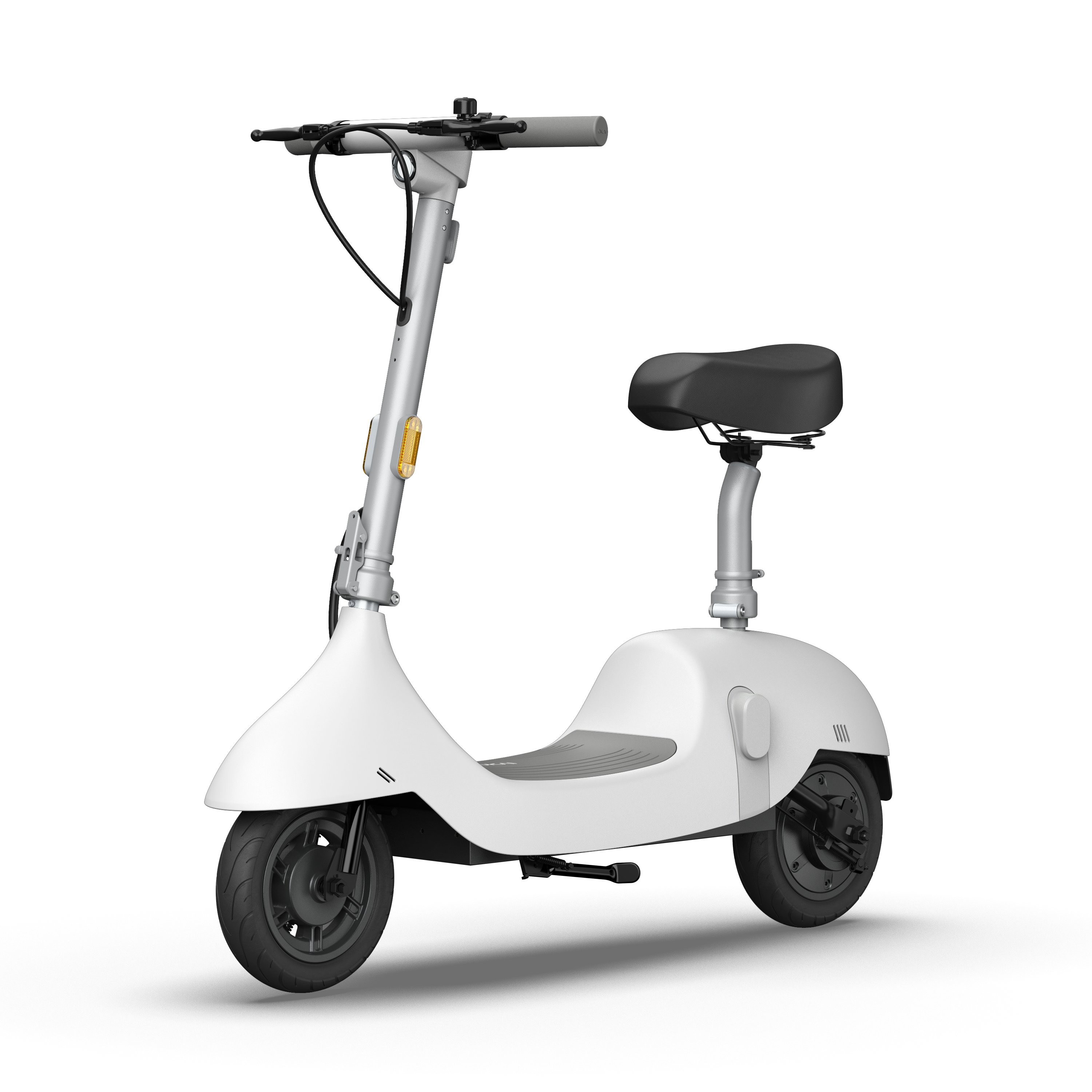 EA10C Ceetle Pro Electric Scooter with Foldable Seat w/35 Miles Operating Range & 15.5mph Max Speed - White--1