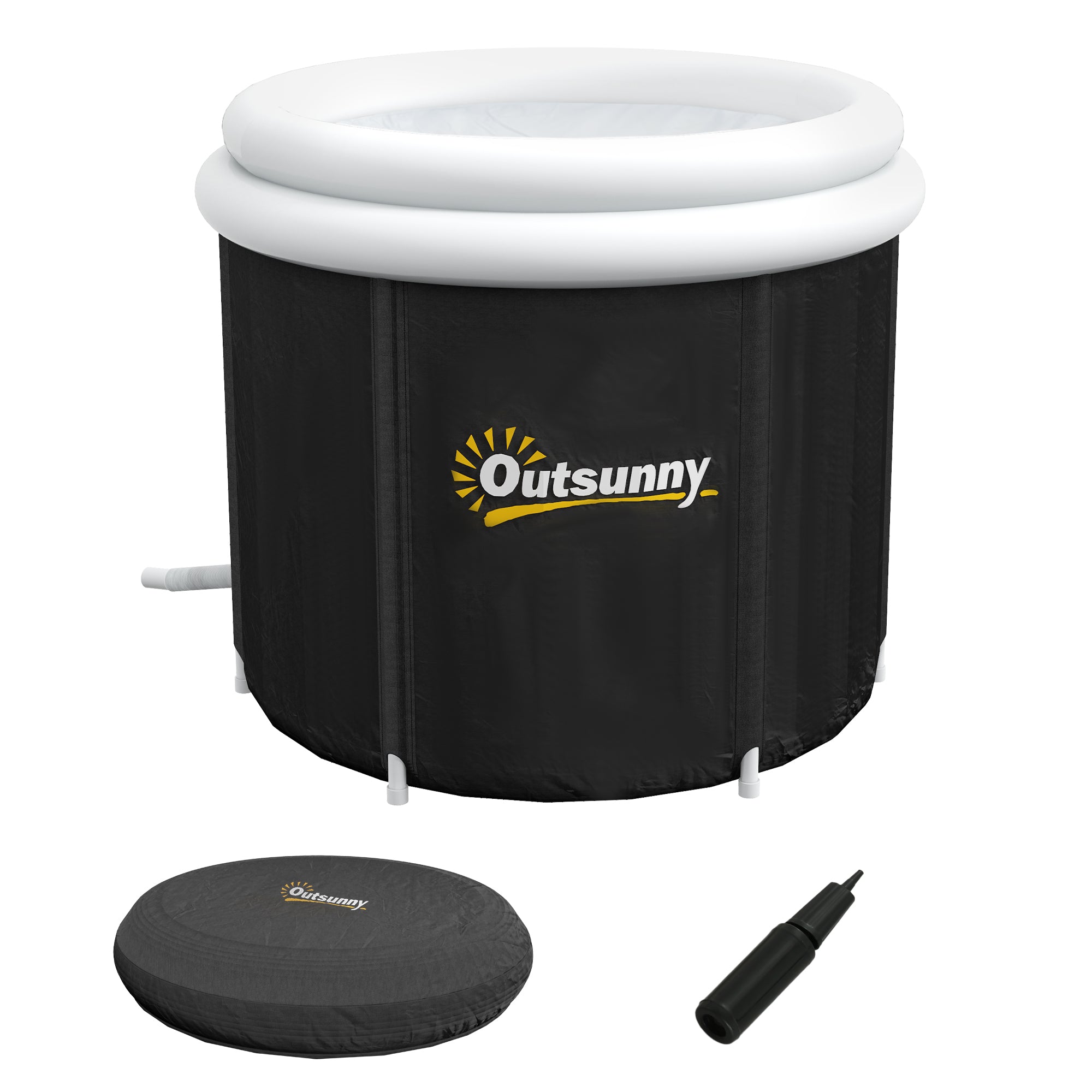 Outsunny Ice Bath Tub, 79 Gallon Outdoor Portable Cold Plunge Tub with Thermo Lid, Cover and Carry Bag for Athletes Recovery and Cold Water Therapy, Black--1