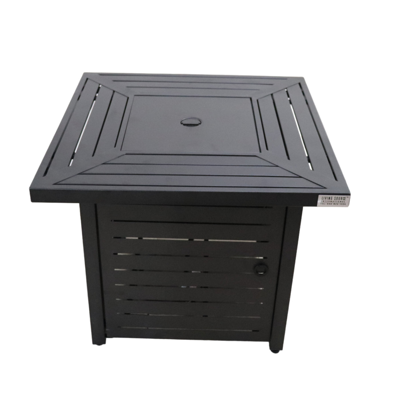 Living Source International 25" H x 30" W Steel Propane/Natural Gas Fire Pit Table (Black)--1