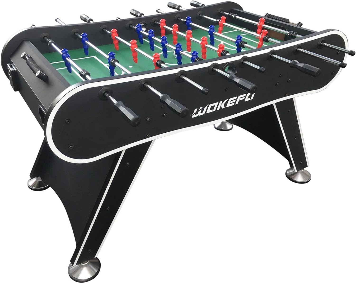 Foosball Table Soccer Arcade Games: Foosball Tables Adult Size for Home, Game Room, Bar - Competition Sized Football Table w/ 2 Balls, 2 Drink Holders, Table Soccer Game for Kids and Adults--1