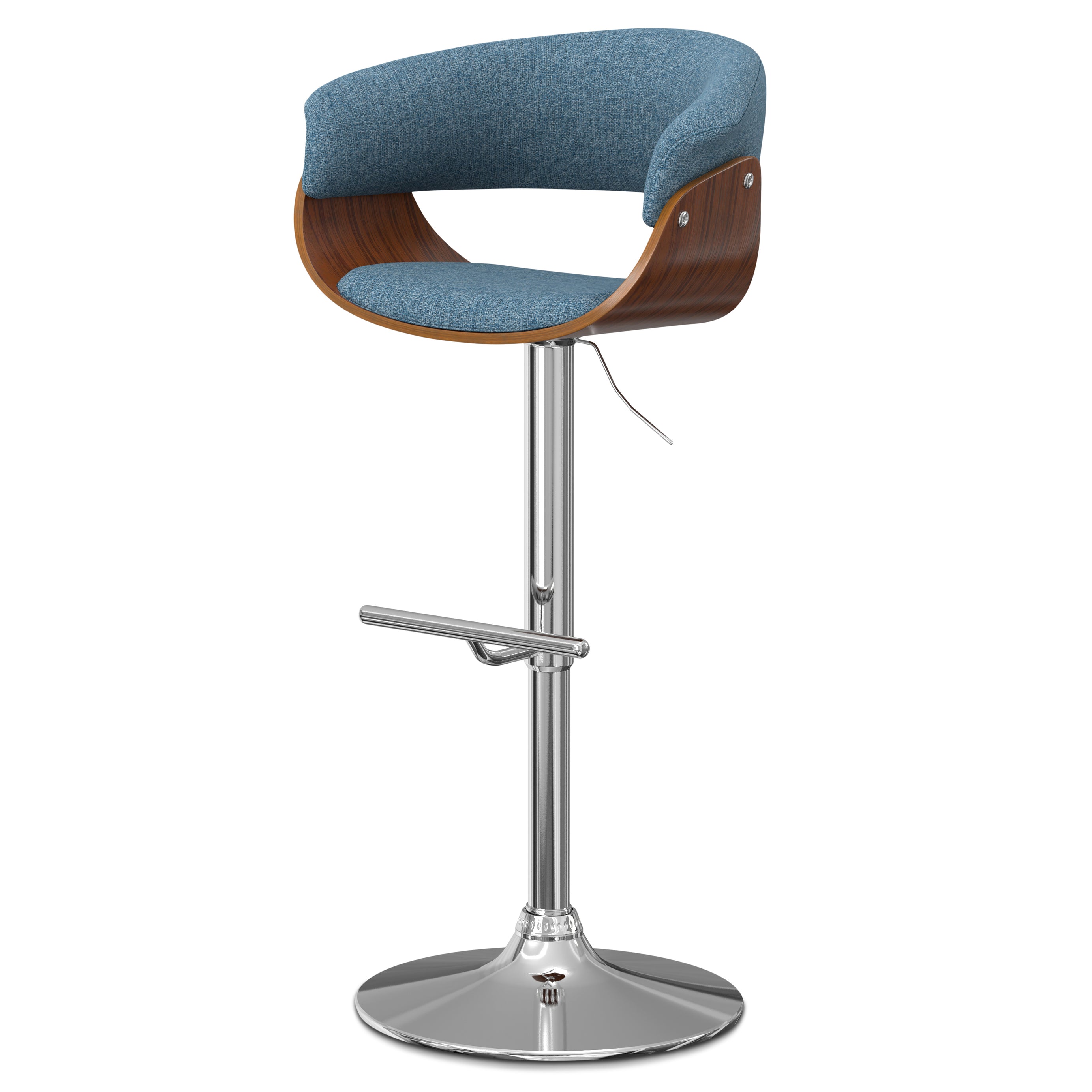 Sheldon - Adjustable Swivel Bar Stool - Denim Blue--1