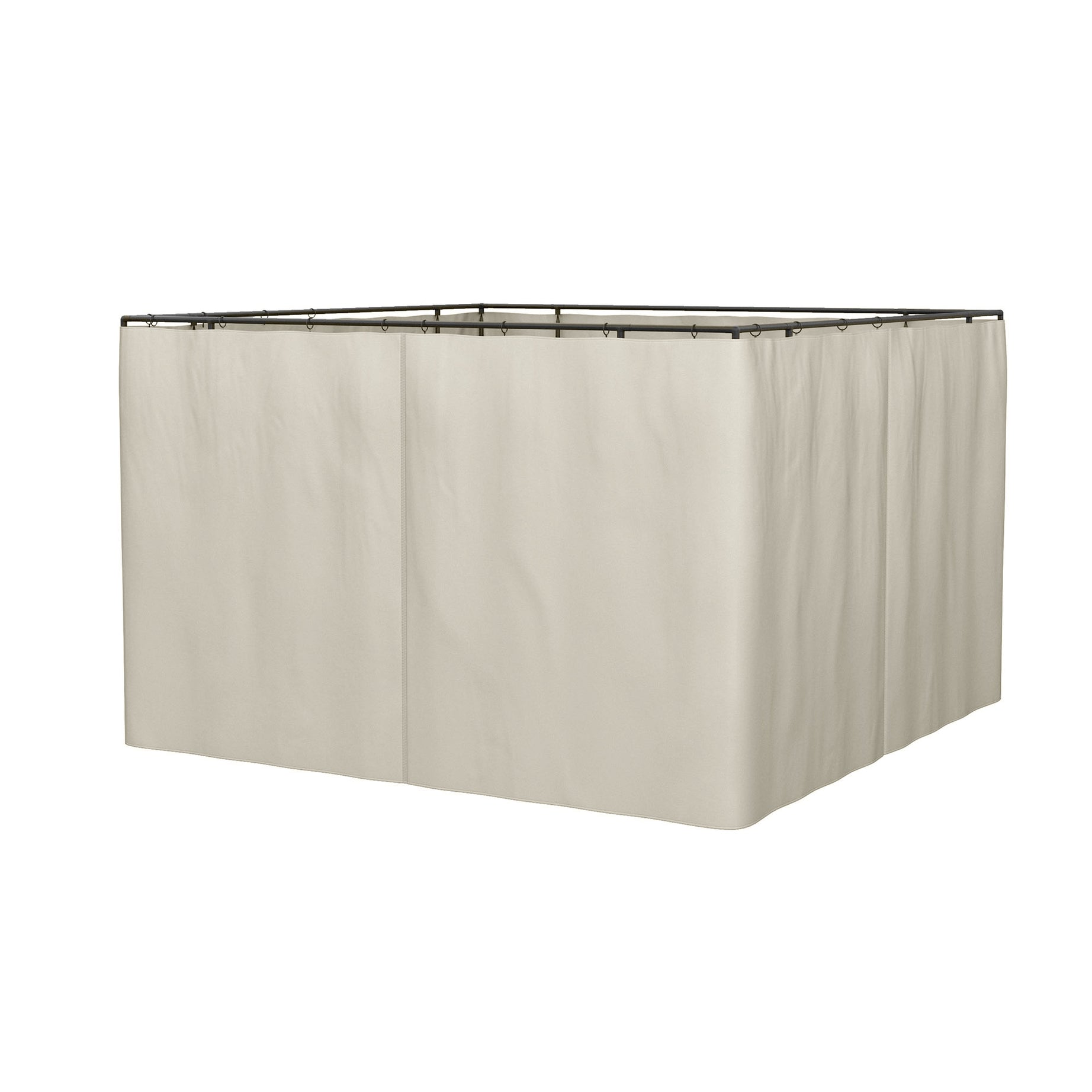 Outsunny 10' x 12' Gazebo Sidewall Set with 4 Panels, Hooks/C-Rings Included for Pergolas & Cabanas, Beige--1