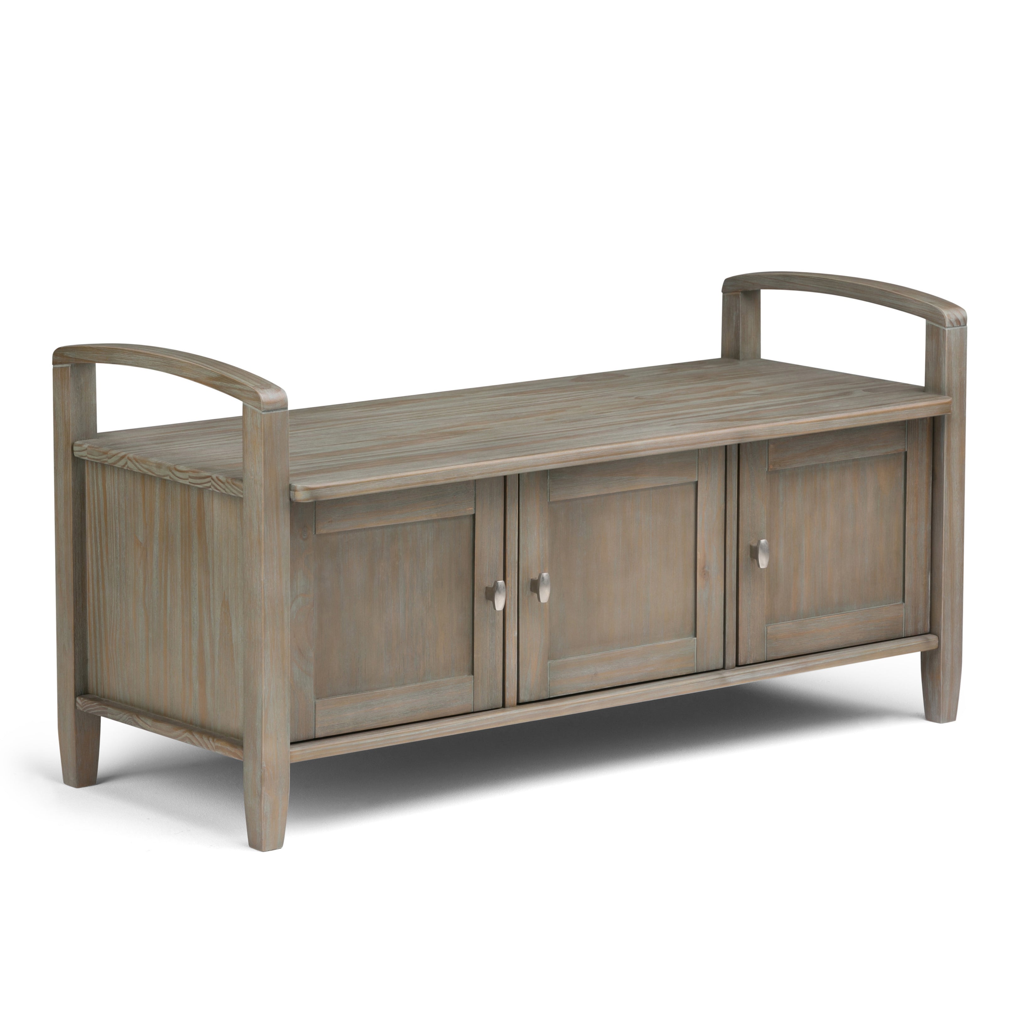 Warm Shaker - Entryway Storage Bench - Distressed Grey--1