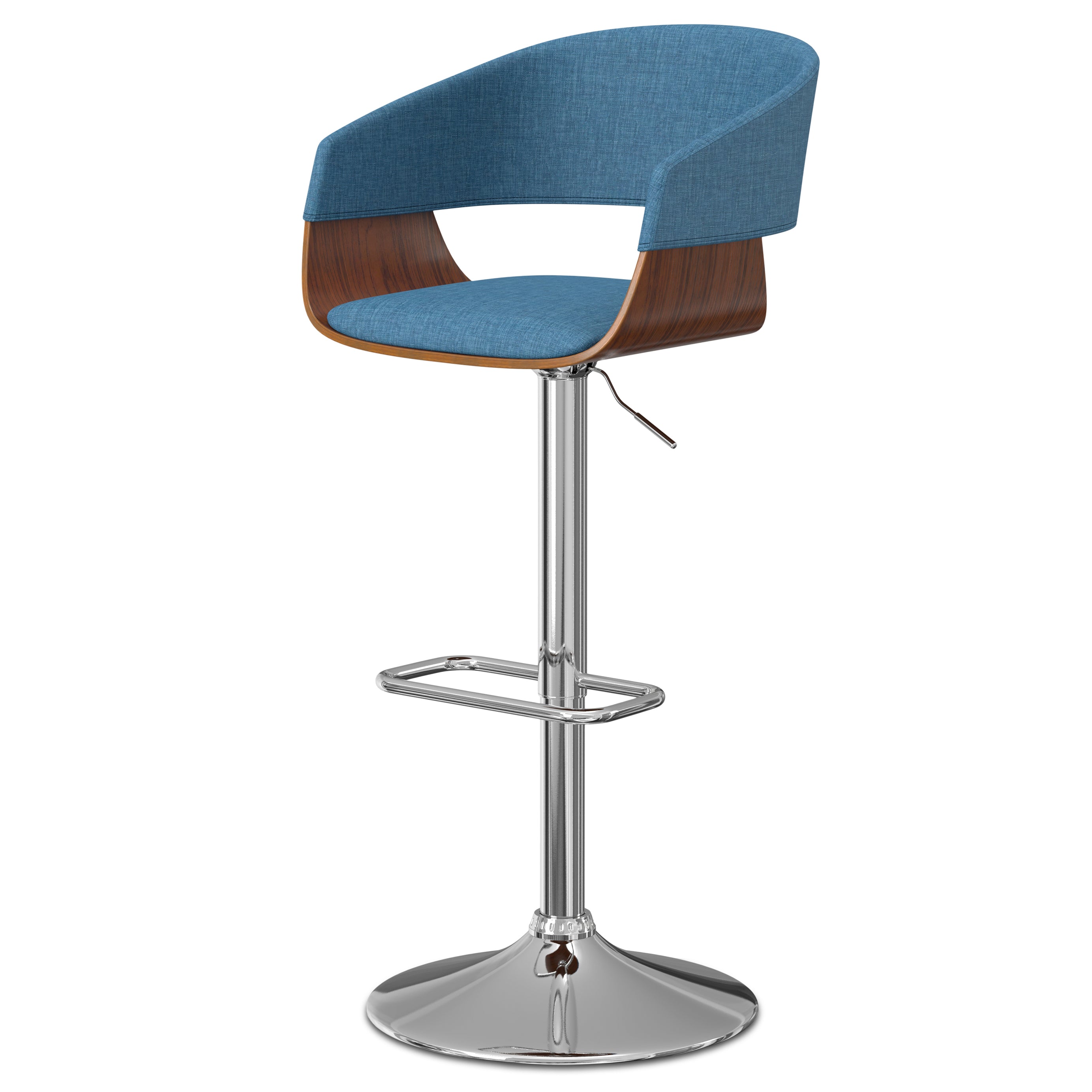 Lowell - Adjustable Swivel Bar Stool - Blue--1