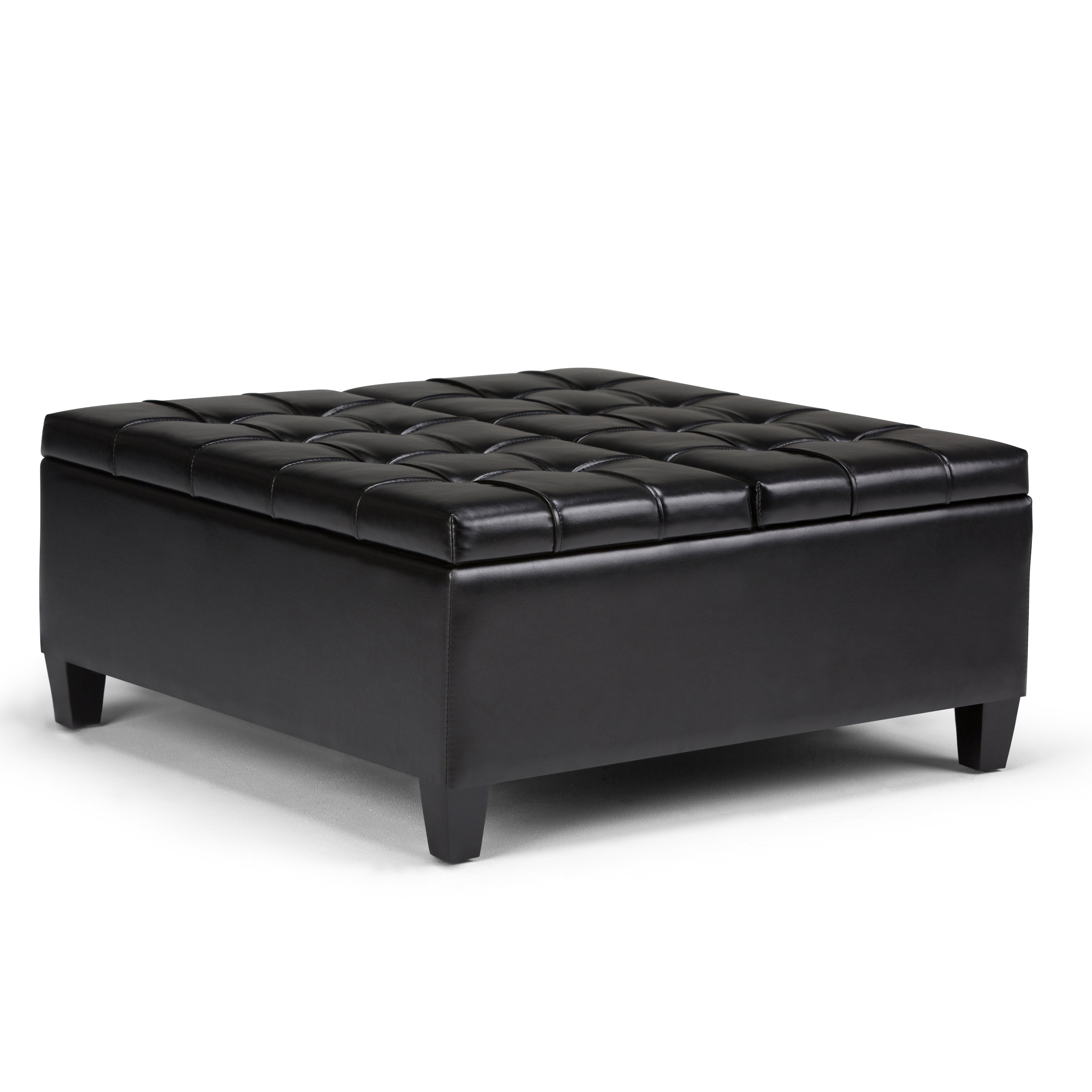 Harrison - Coffee Table Storage Ottoman - Midnight Black--1