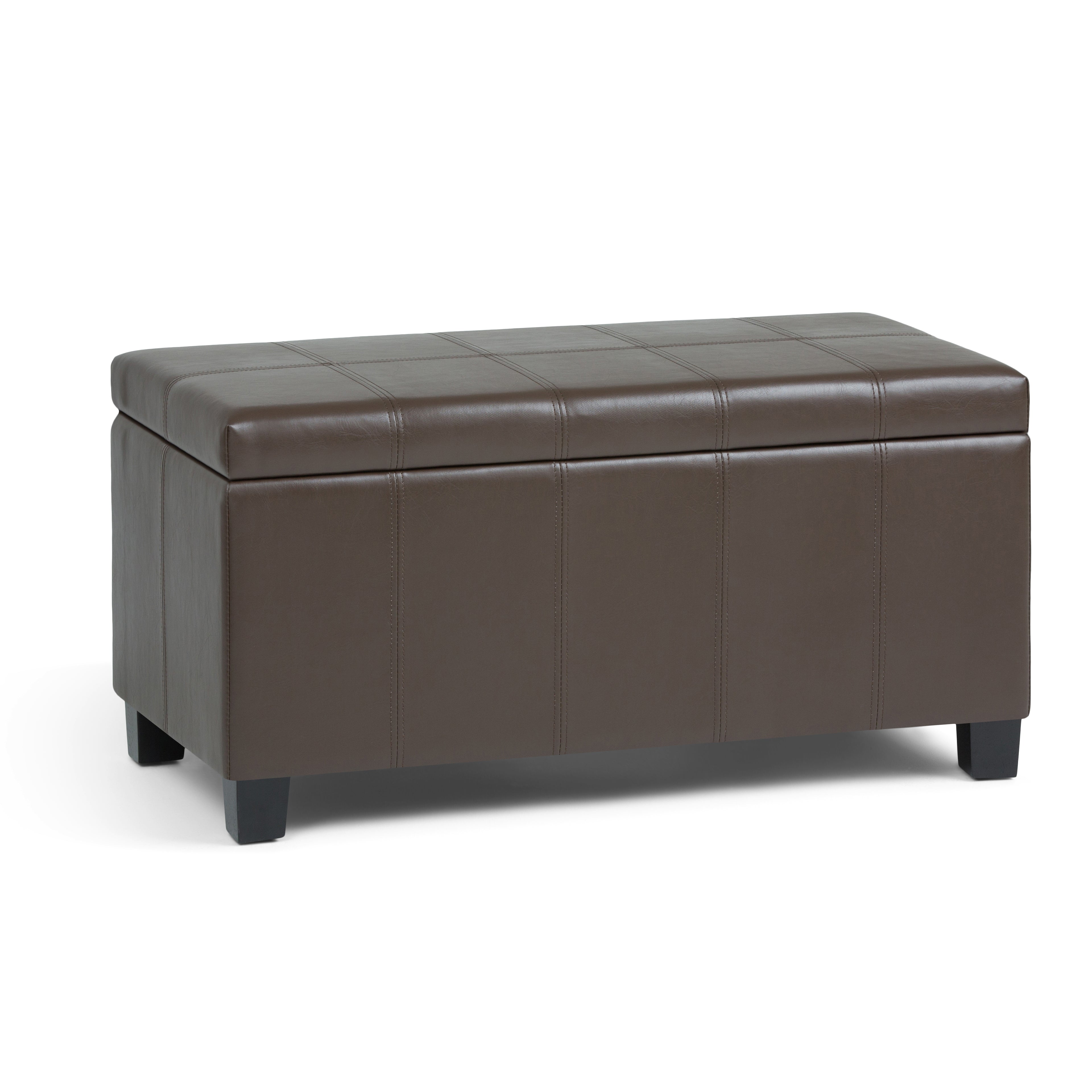 Dover - Storage Ottoman Bench - Chocolate Brown--1