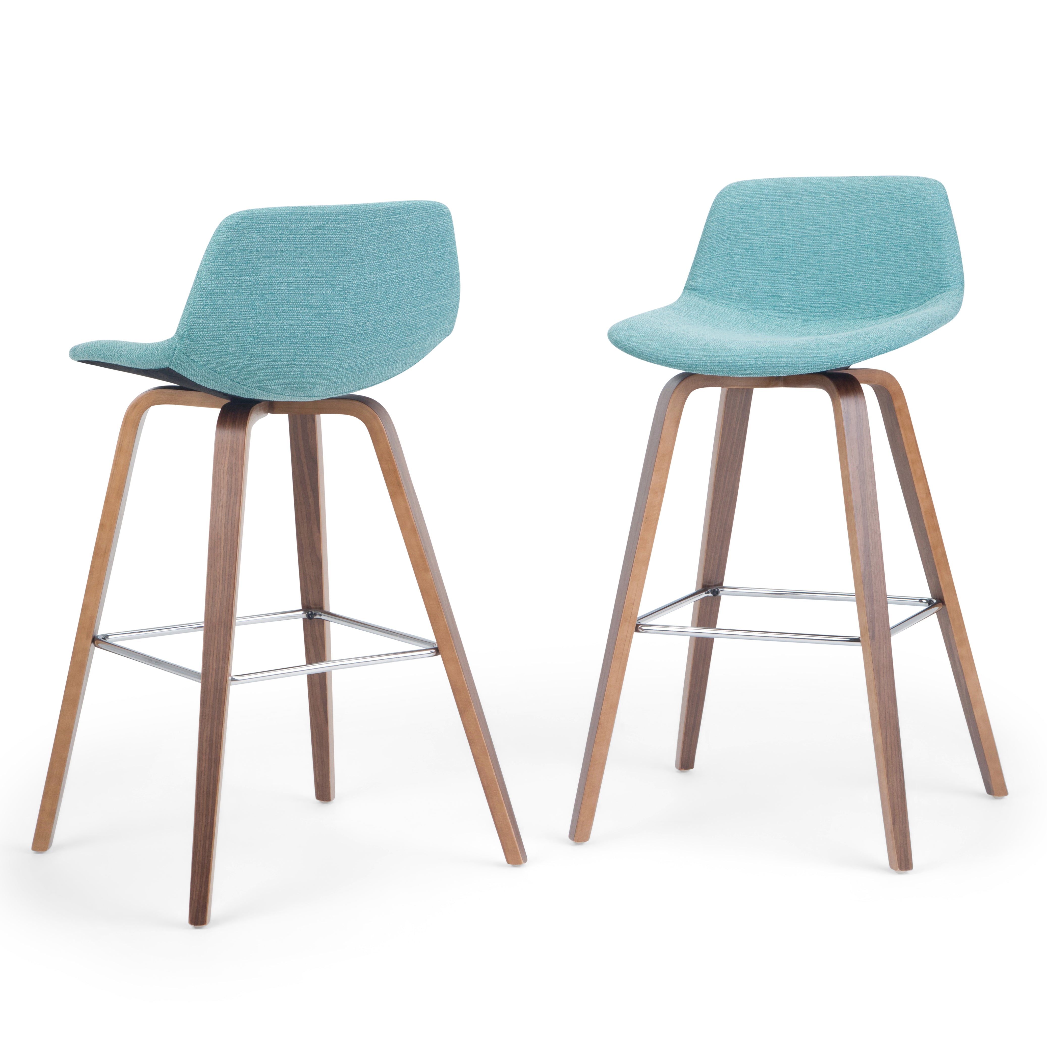 Randolph - Bentwood Counter Height Stool (Set of 2) - Aqua Blue / Dark Brown--1