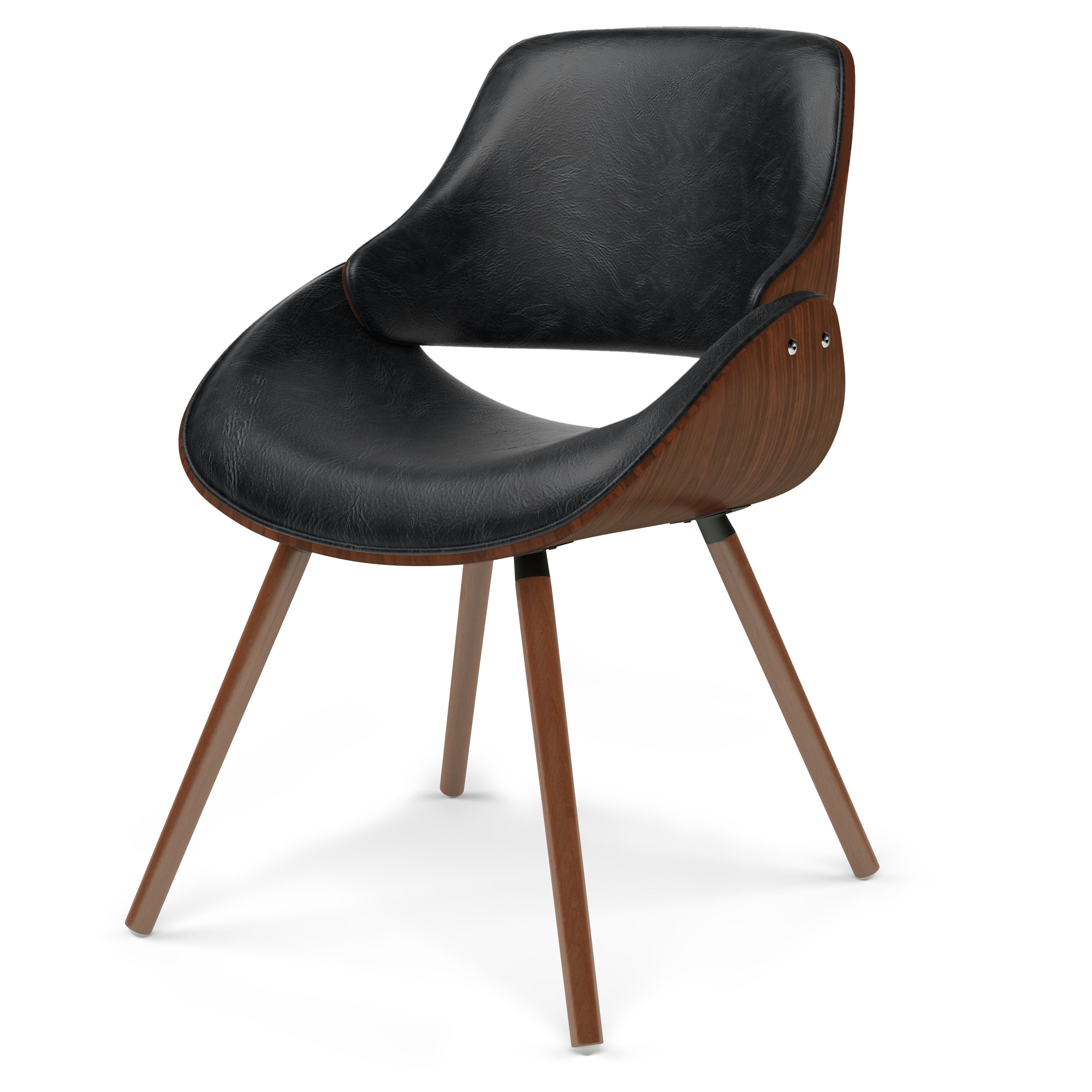 Malden - Bentwood Dining Chair with Wood Back - Distressed Black--1