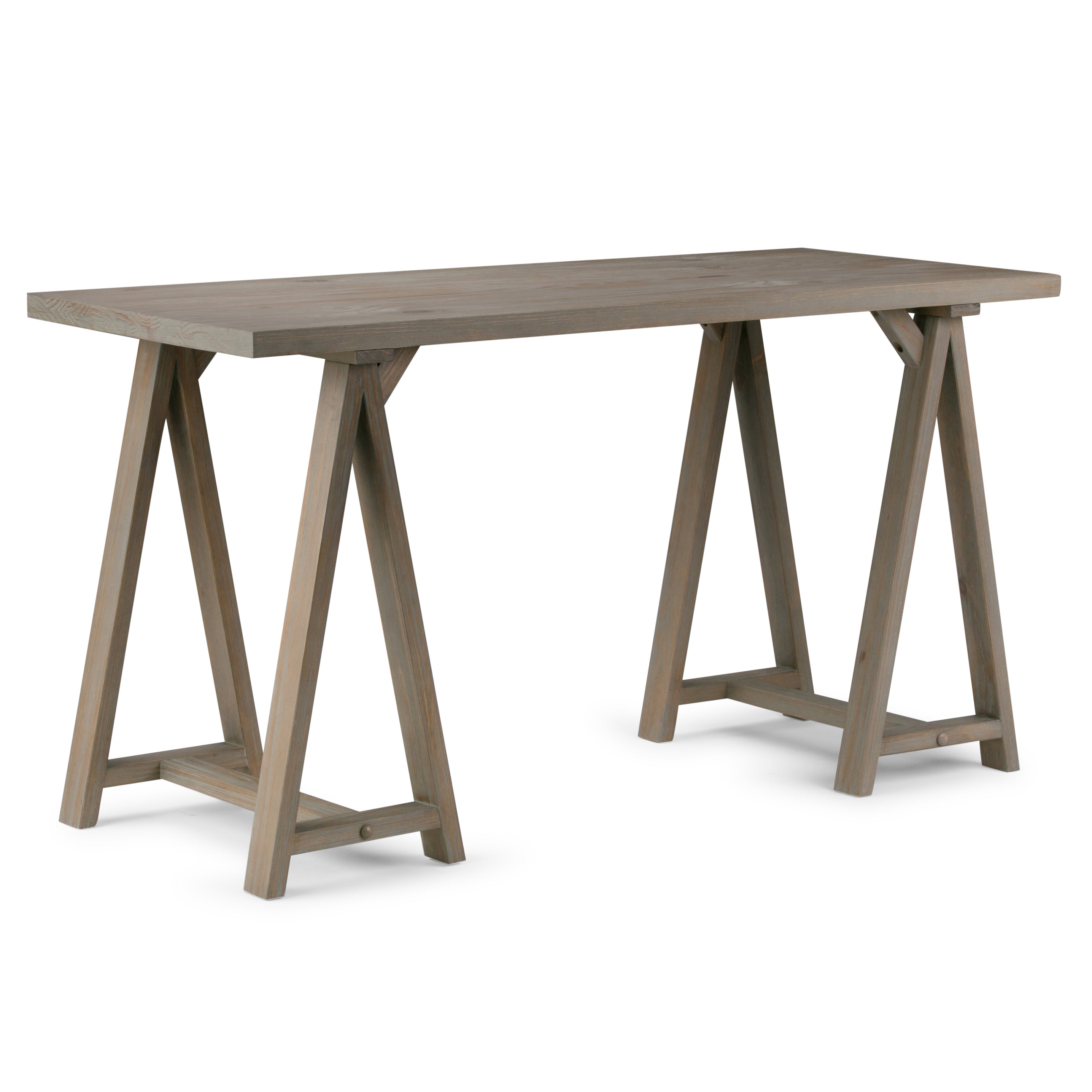 Sawhorse - Writing Desk - Distressed Grey--1