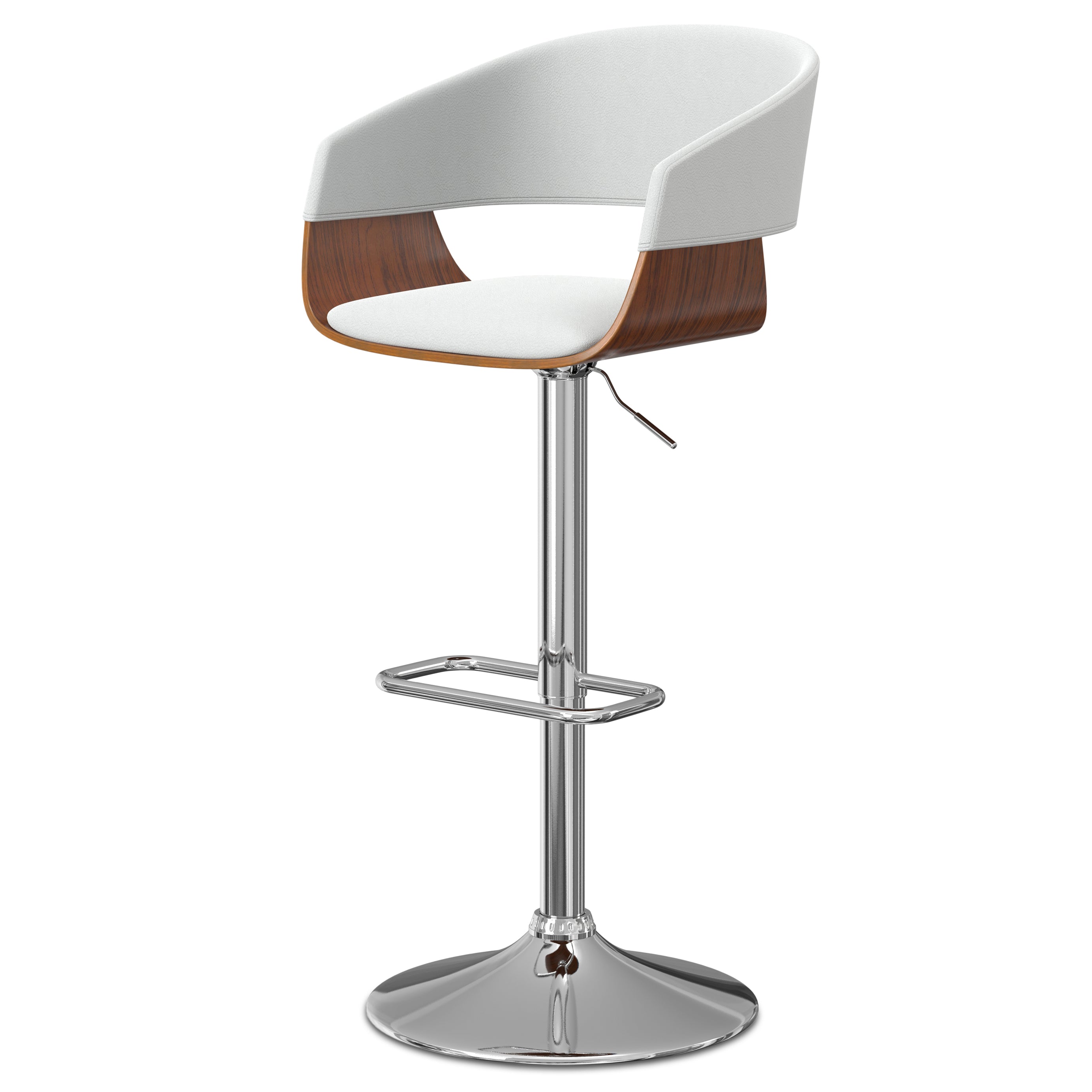 Lowell - Adjustable Swivel Bar Stool - White--1