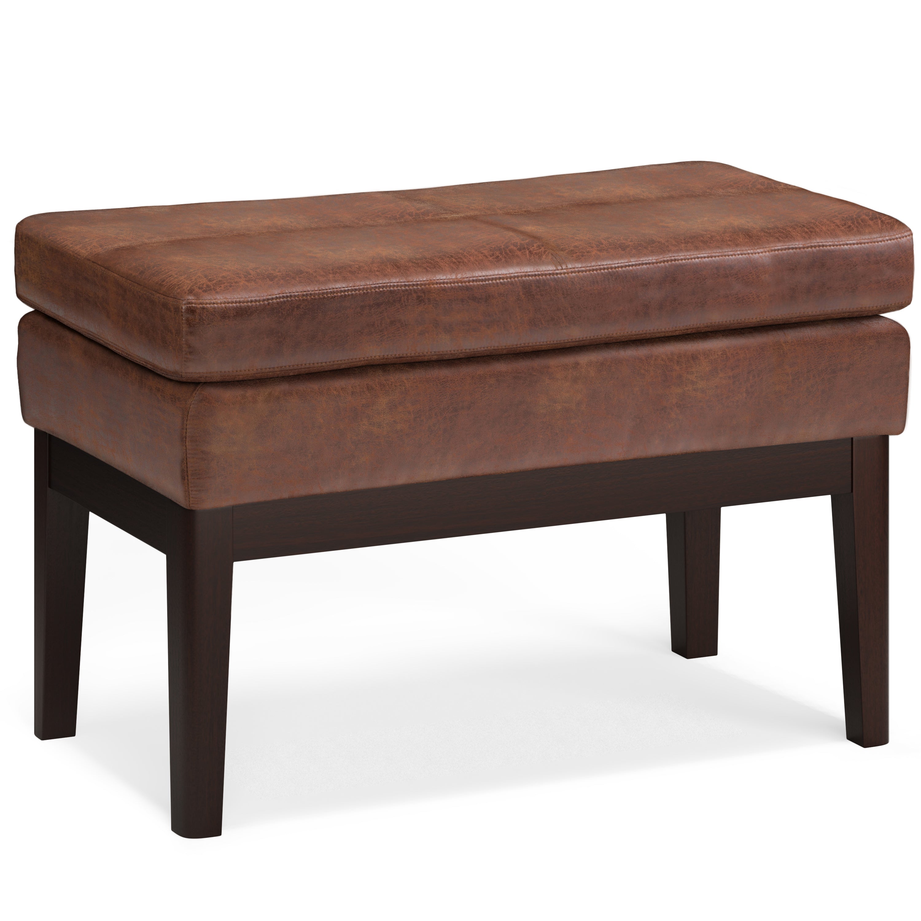 Carlson - Small Ottoman Bench - Distressed Saddle Brown--1