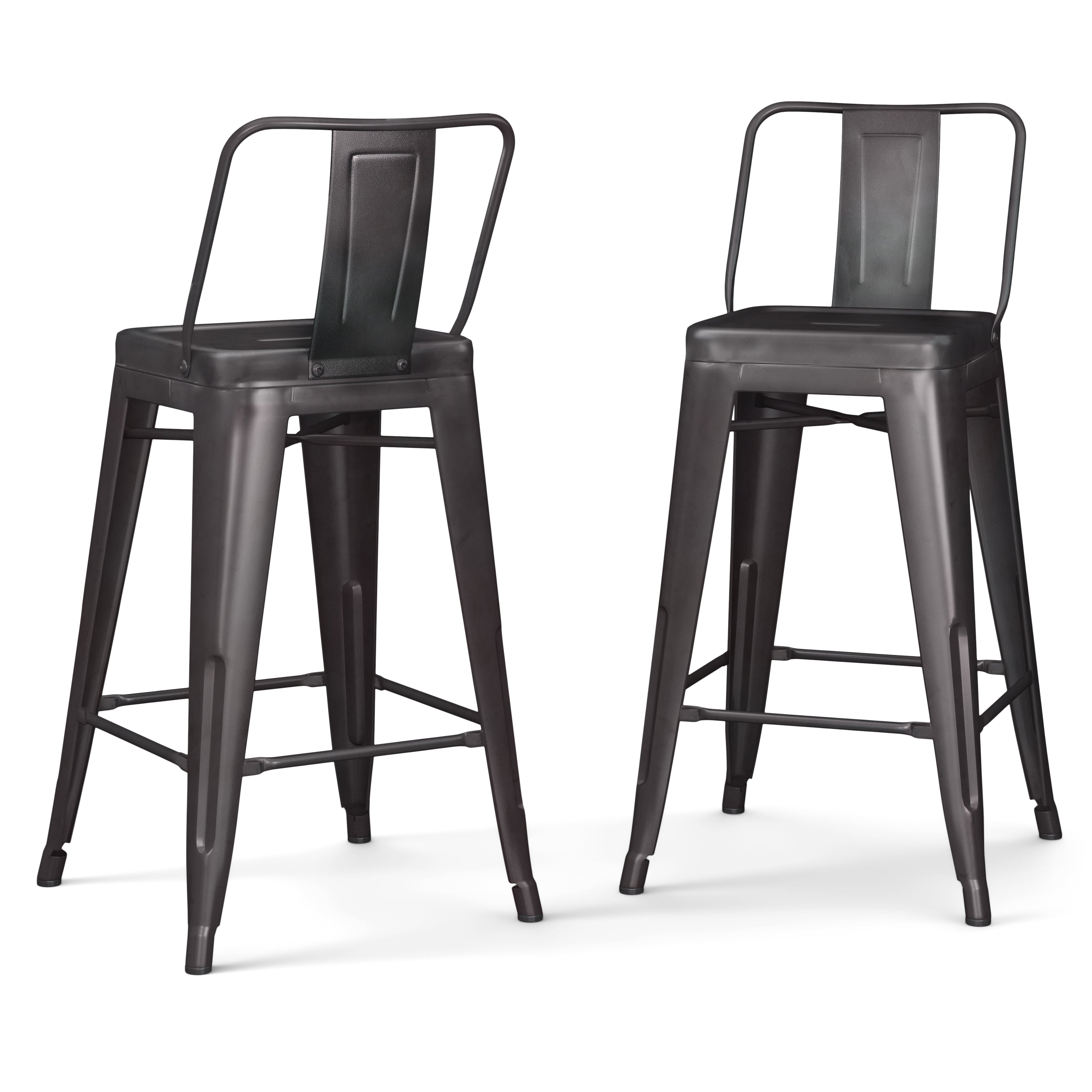 Rayne - 24" Metal Counter Height Stool (Set of 2) - Gunmetal Grey--1