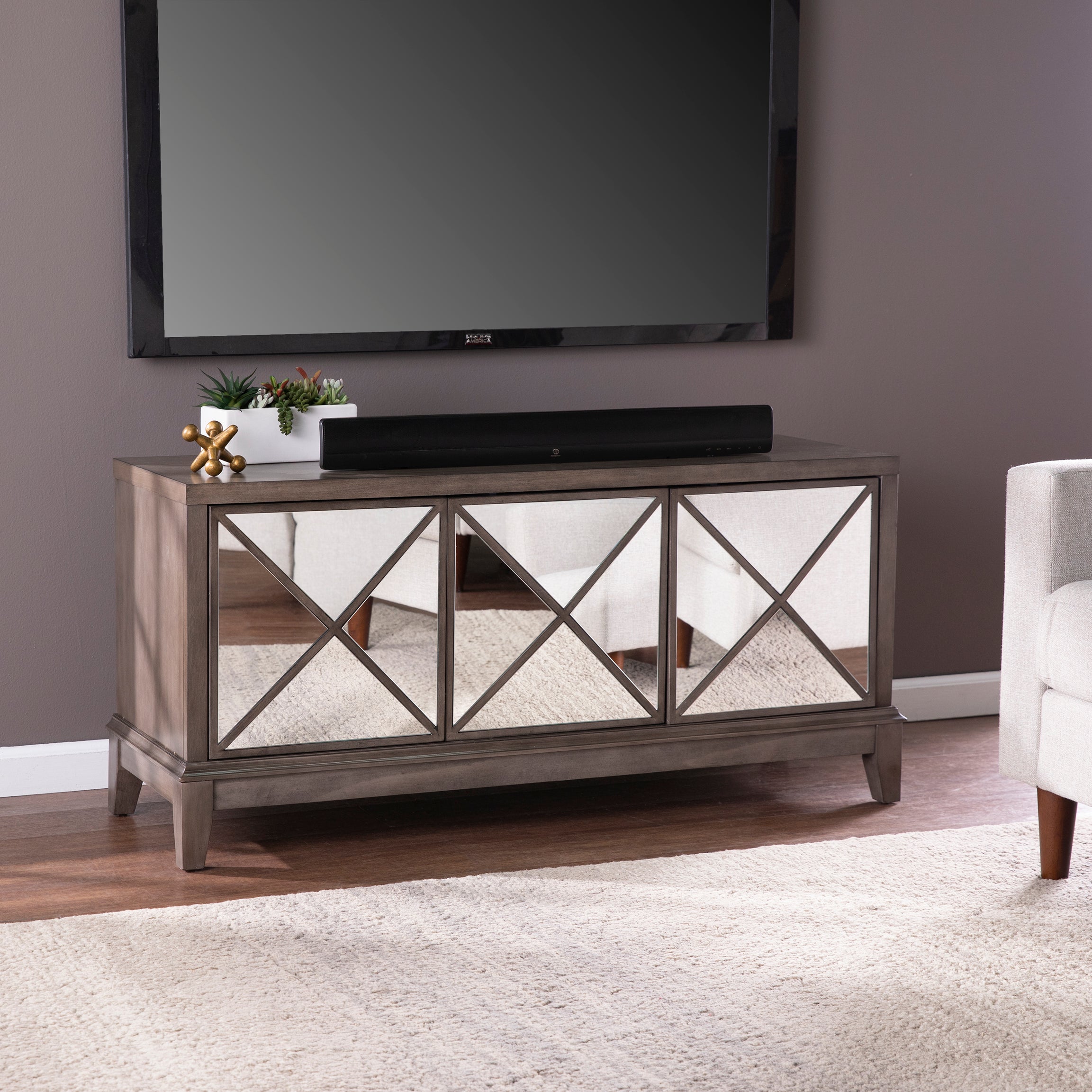 Wallaston Mirrored Media Cabinet--1