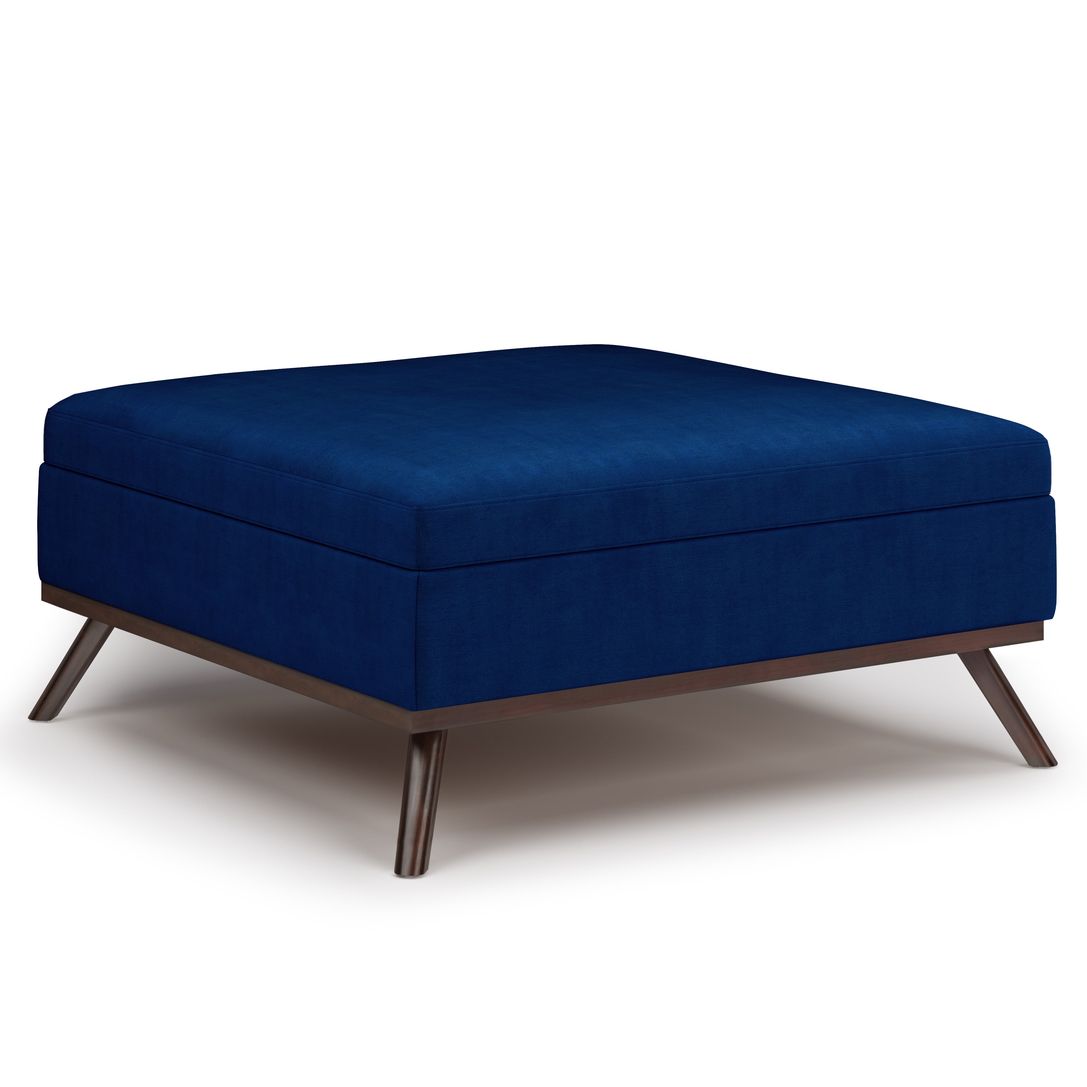 Owen - Square Coffee Table Storage Ottoman - Blue--1