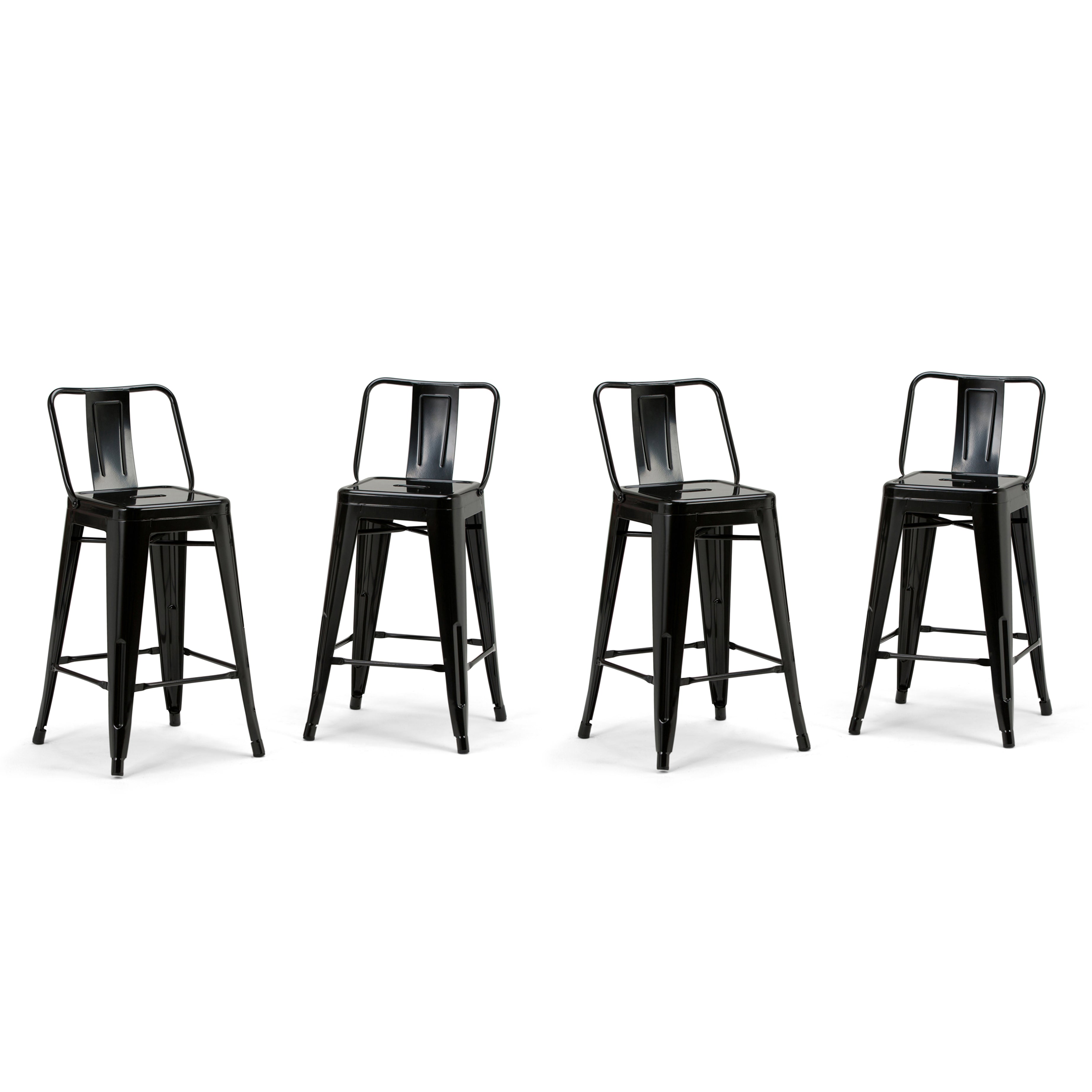 Rayne - 24" Metal Counter Height Stool (Set of 4) - Black--1