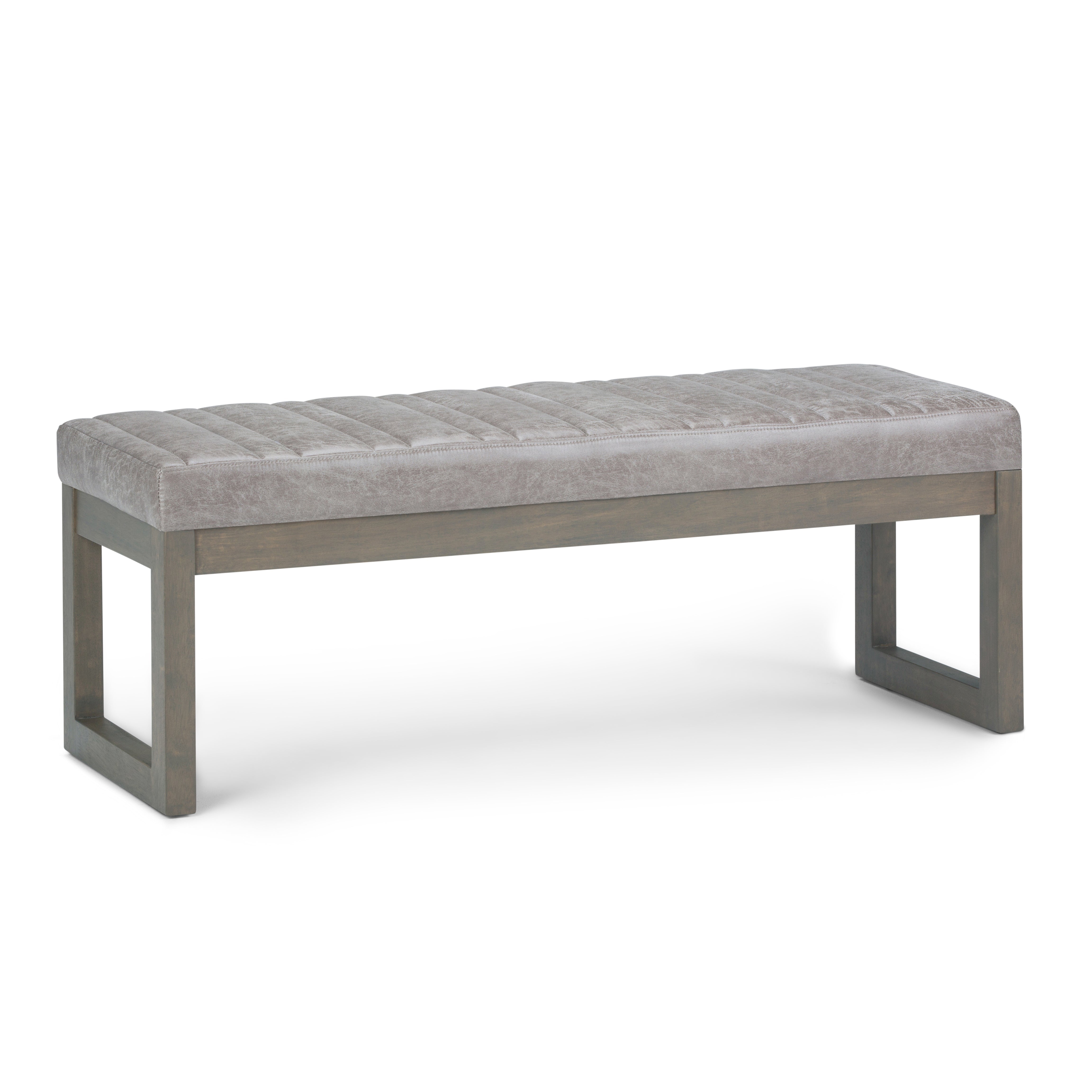 Casey - Ottoman Bench - Distressed Grey Taupe--1