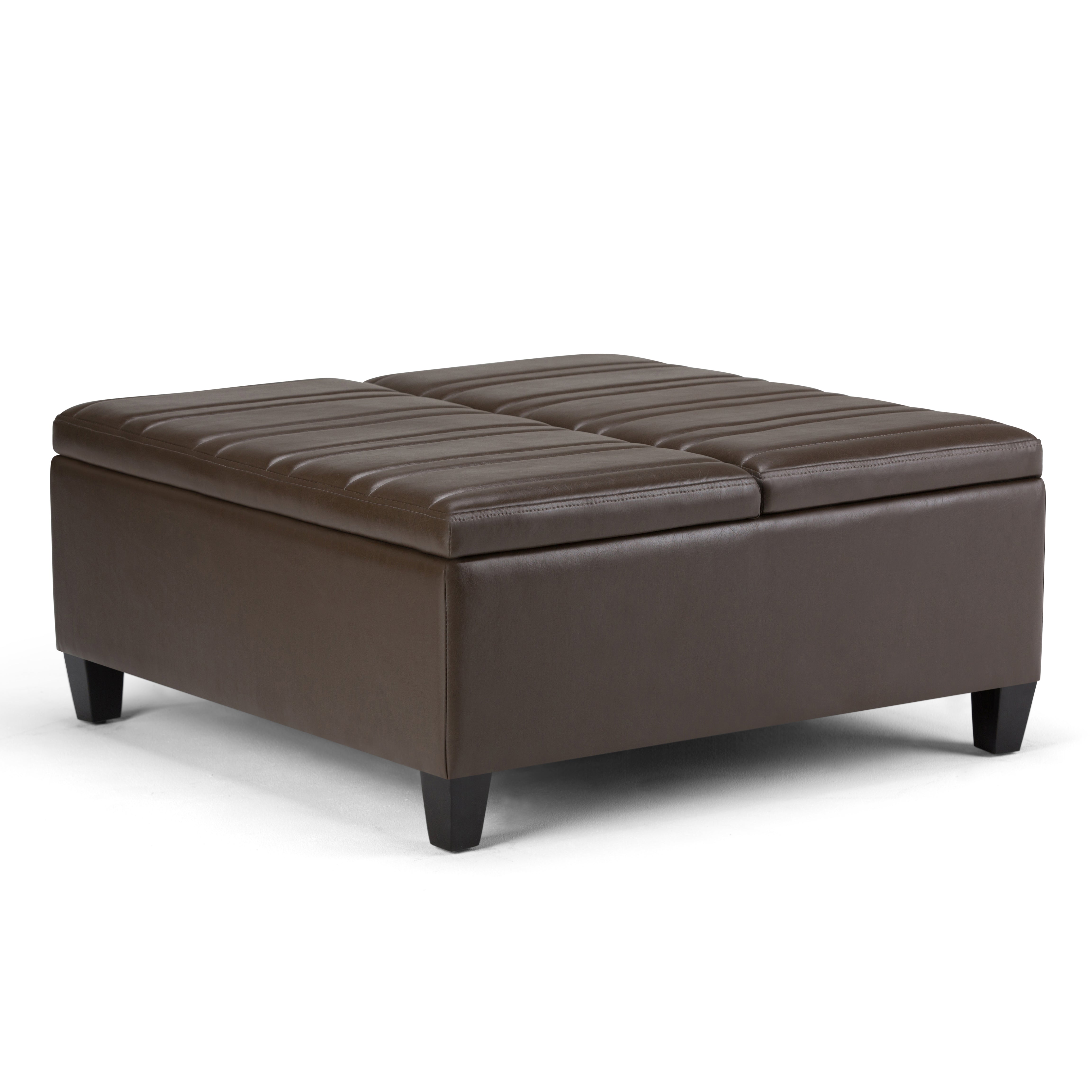 Ellis - Coffee Table Storage Ottoman - Chocolate Brown--1