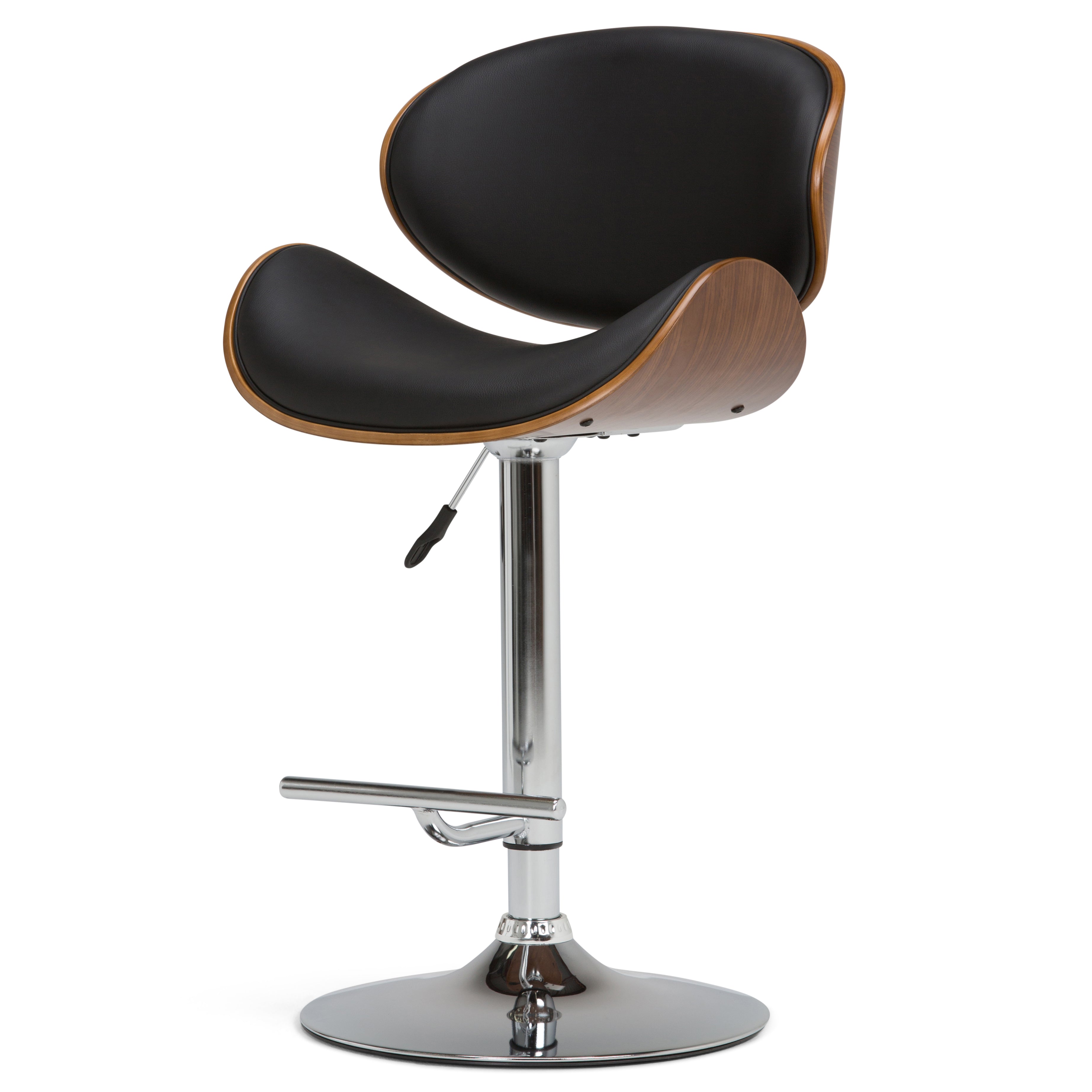 Marana - Bentwood Adjustable Swivel Bar Stool - Black--1