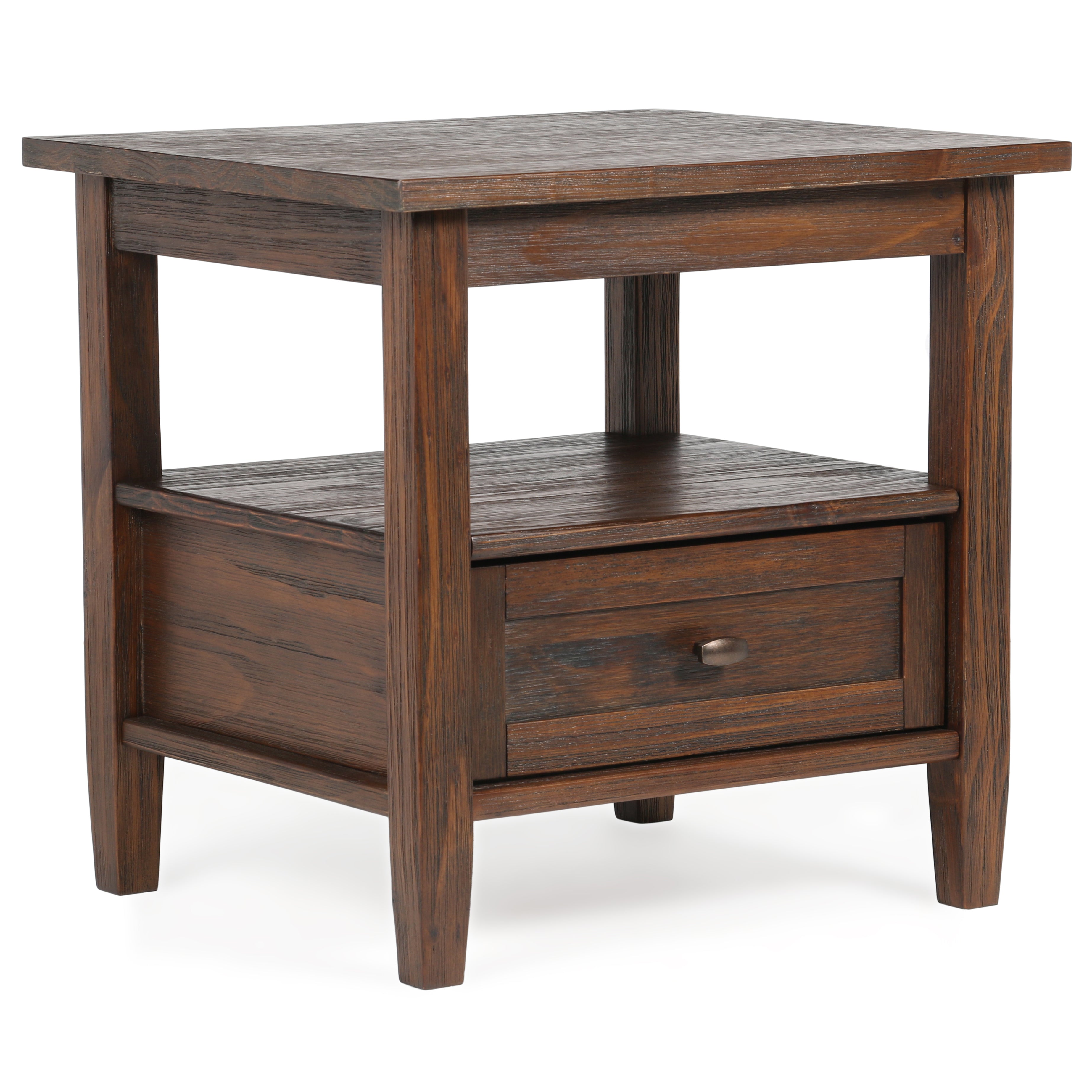 Warm Shaker - End Table - Distressed Charcoal Brown--1