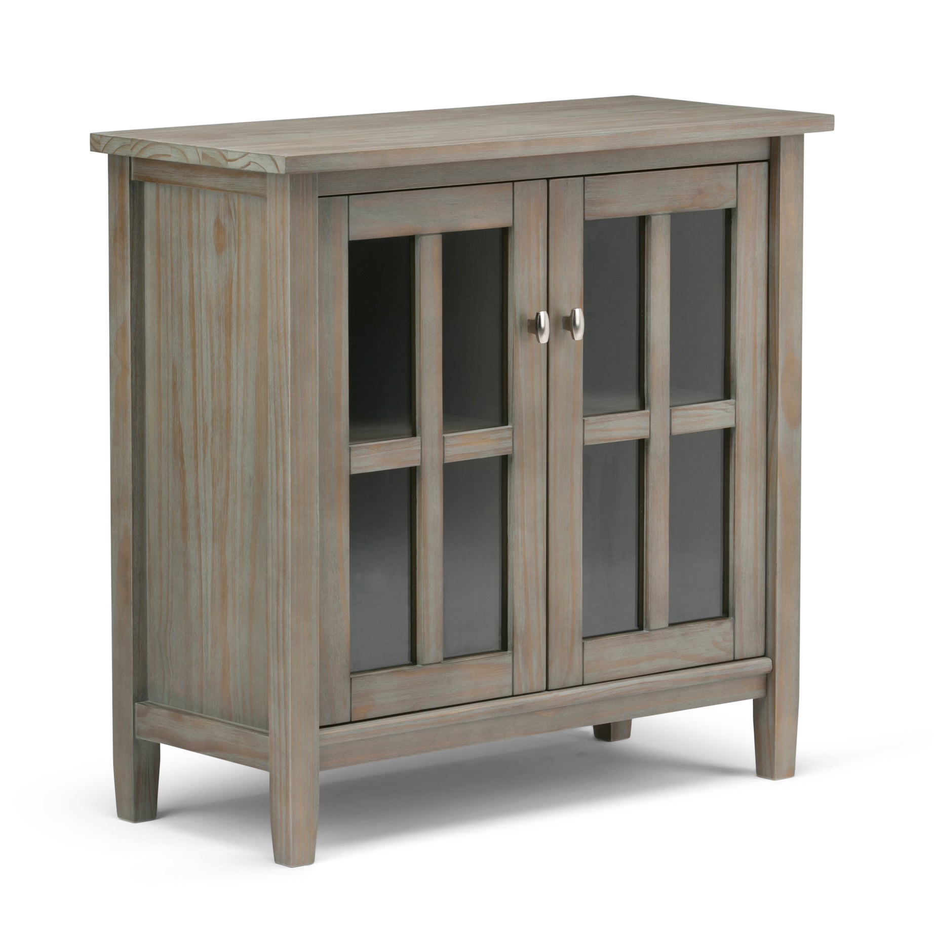 Warm Shaker - Low Storage Cabinet - Distressed Grey--1