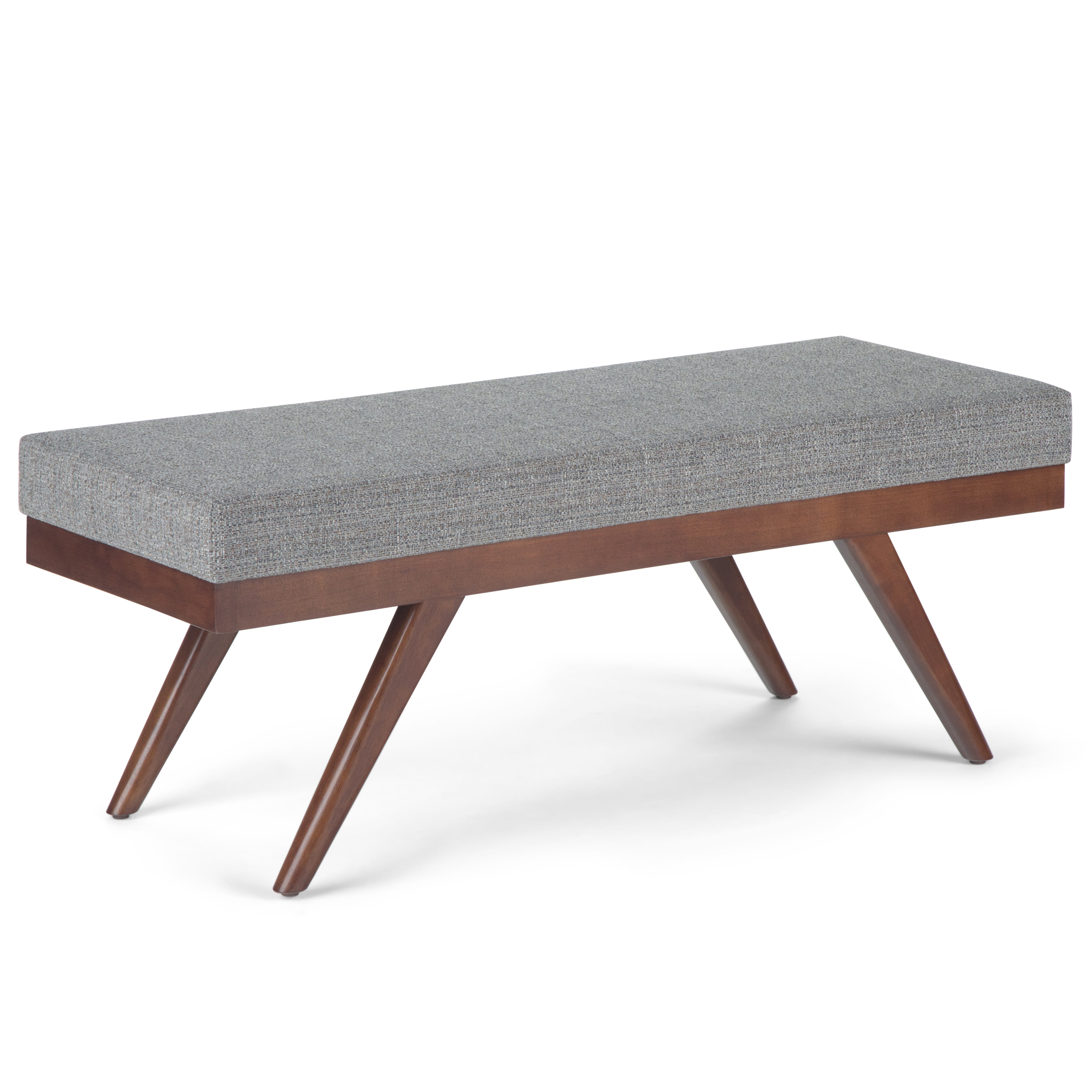 Chanelle - Mid Century Ottoman Bench - Pebble Grey--1