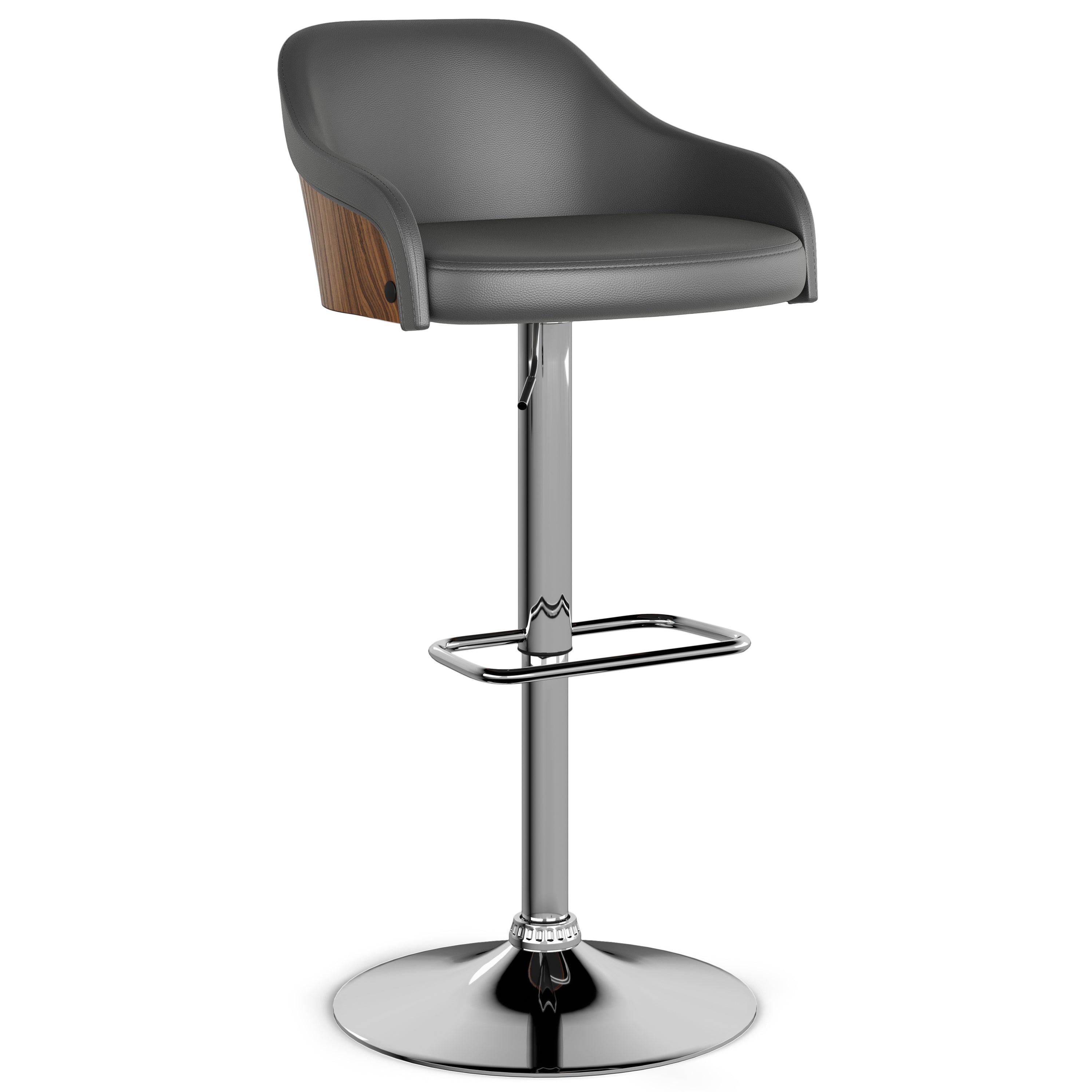 Hutton - Adjustable Swivel Bar Stool - Charcoal Grey--1