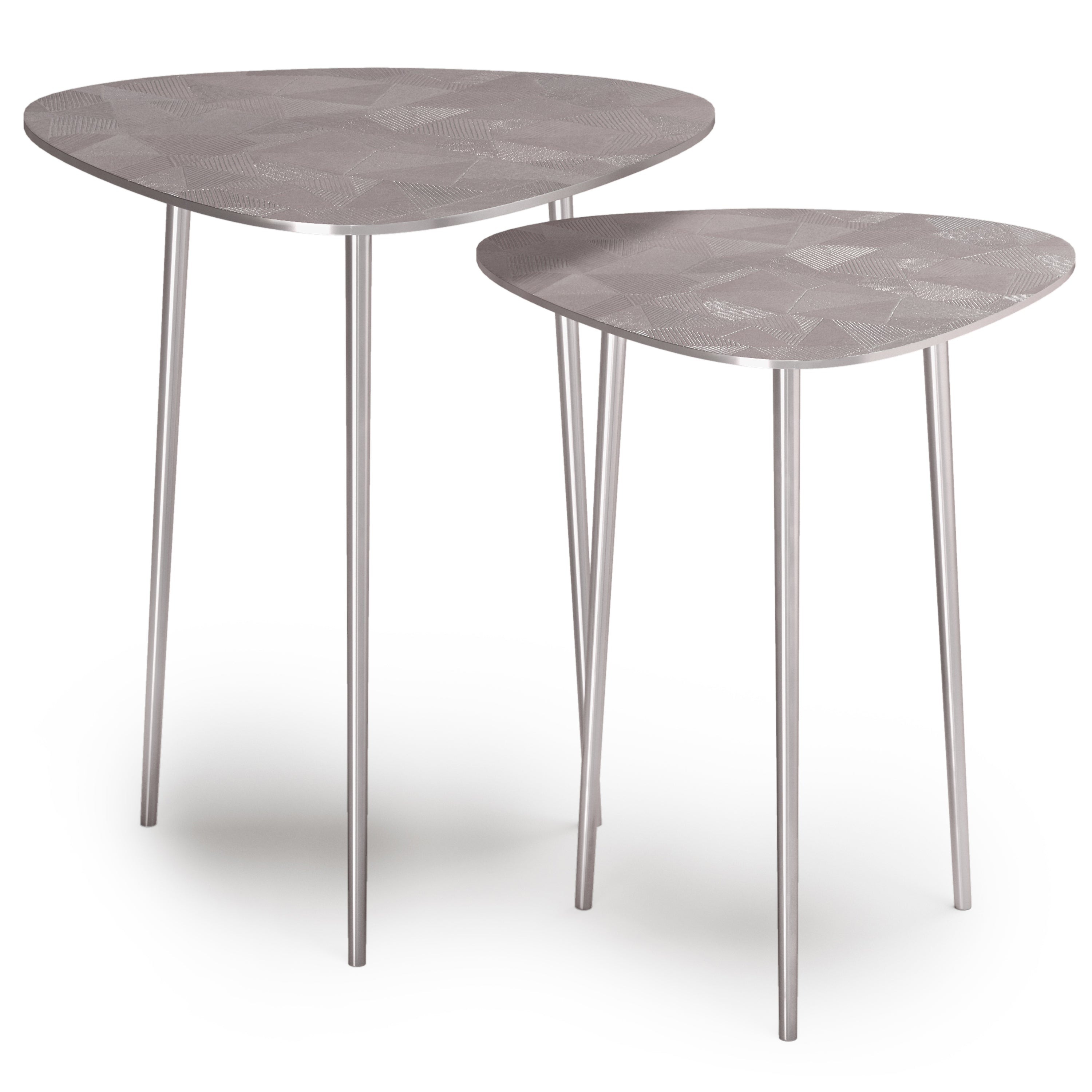 Shelton - 2 Pc Metal Nesting Table - Nickel--1