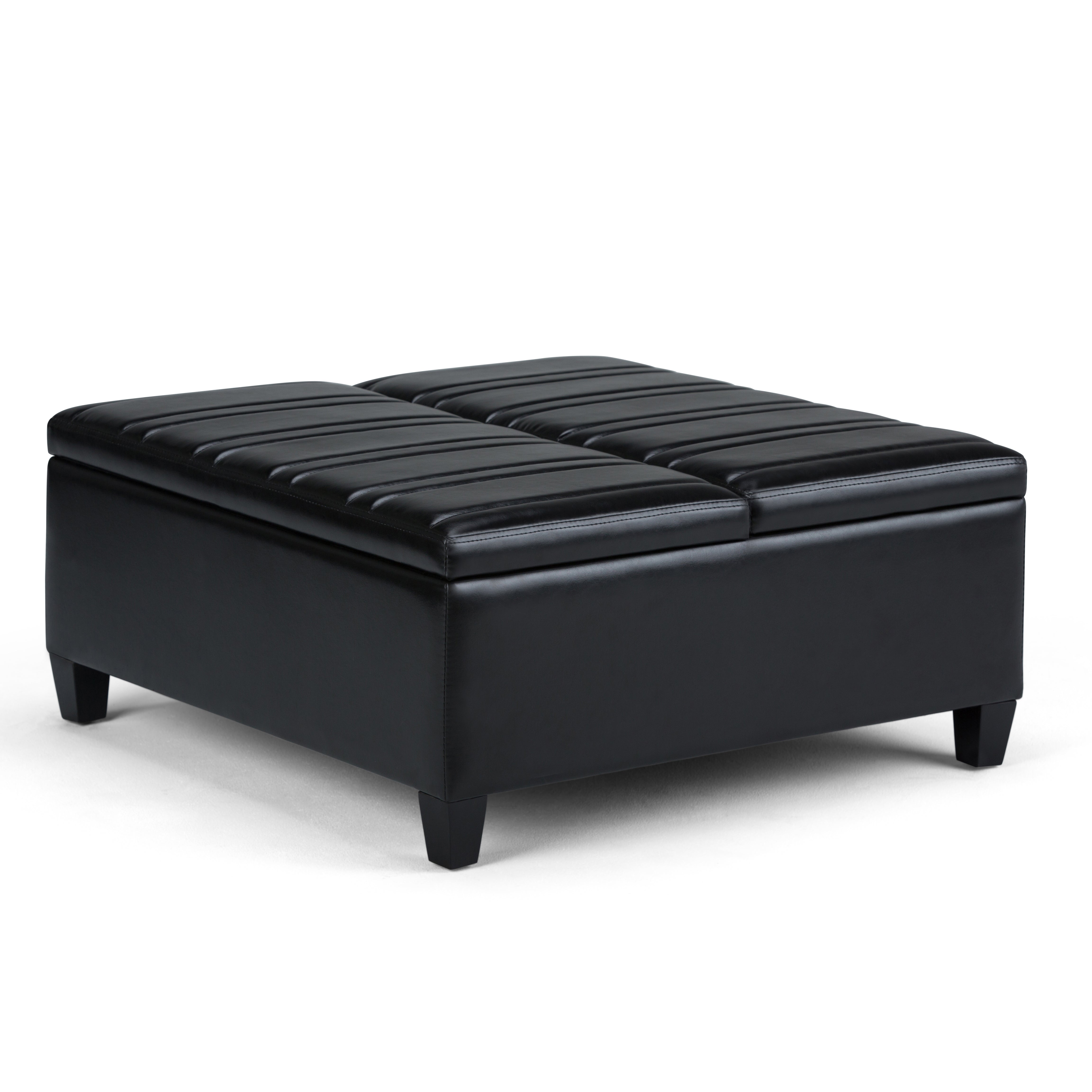 Ellis - Coffee Table Storage Ottoman - Midnight Black--1