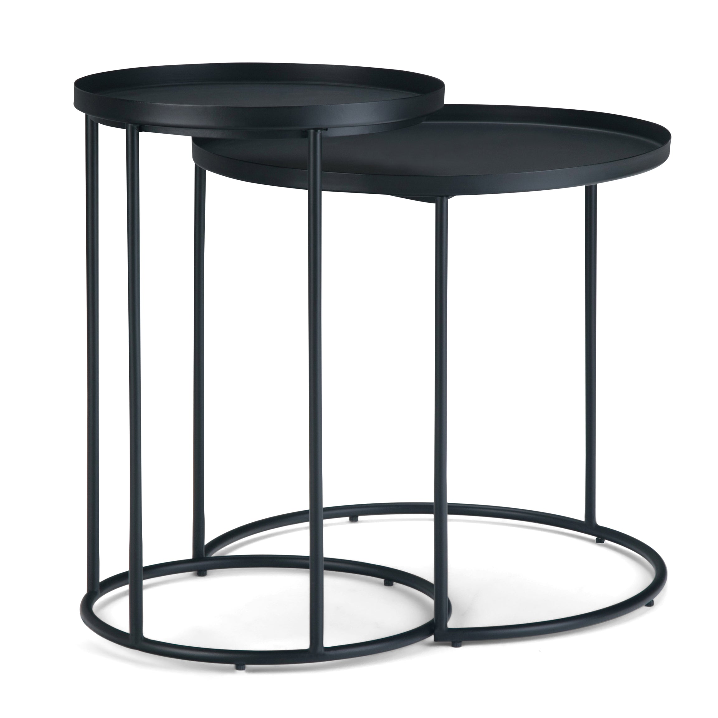 Monet - Metal 2 Pc Nesting Table - Black--1